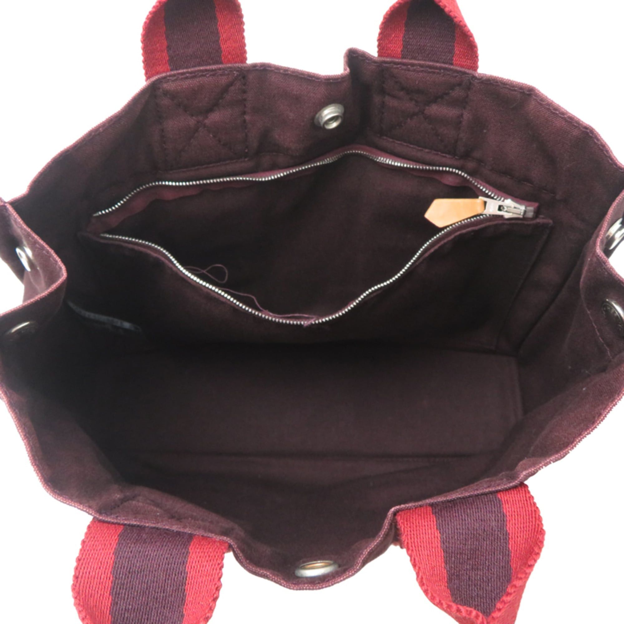 Hermes Hermes Fourre-Tout PM Women's/Men's Tote Bag, Canvas, Wine Red Size ONE SIZE - 6 Thumbnail