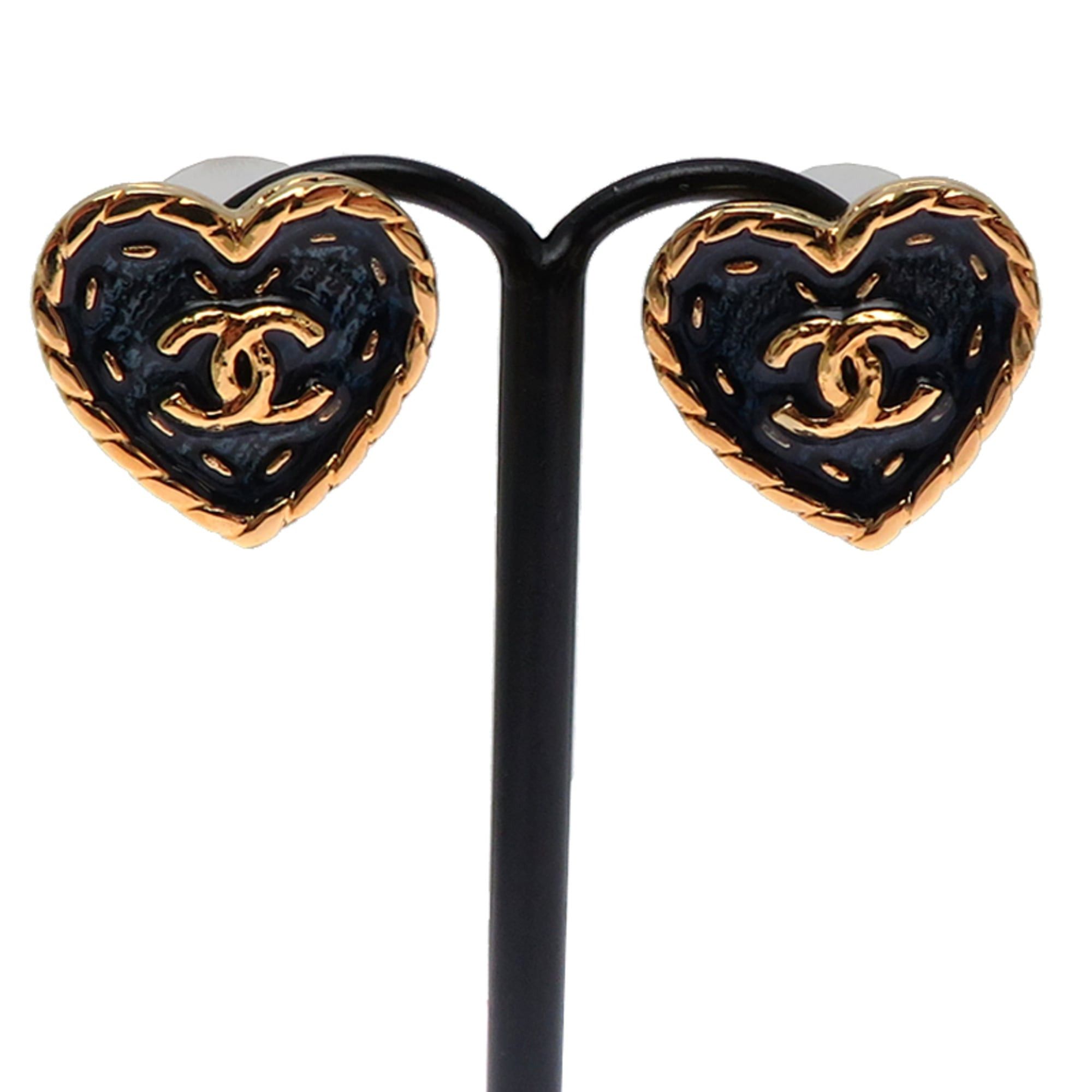 Chanel Chanel Coco Mark Heart Women's Earrings ABC742 GP Size ONE SIZE - 2 Thumbnail