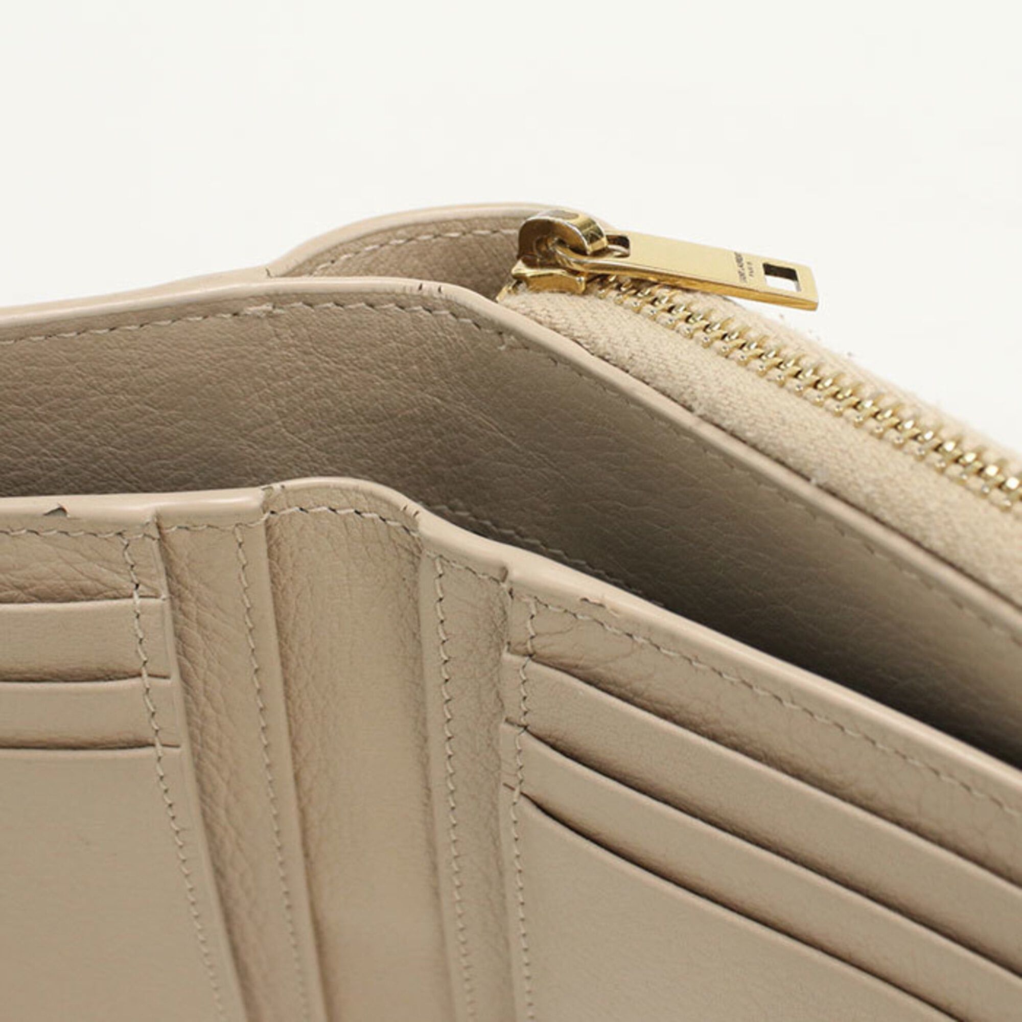 Saint Laurent Paris SAINT LAURENT Women's Bi-fold Wallet 635263 Beige Size ONE SIZE - 7 Thumbnail