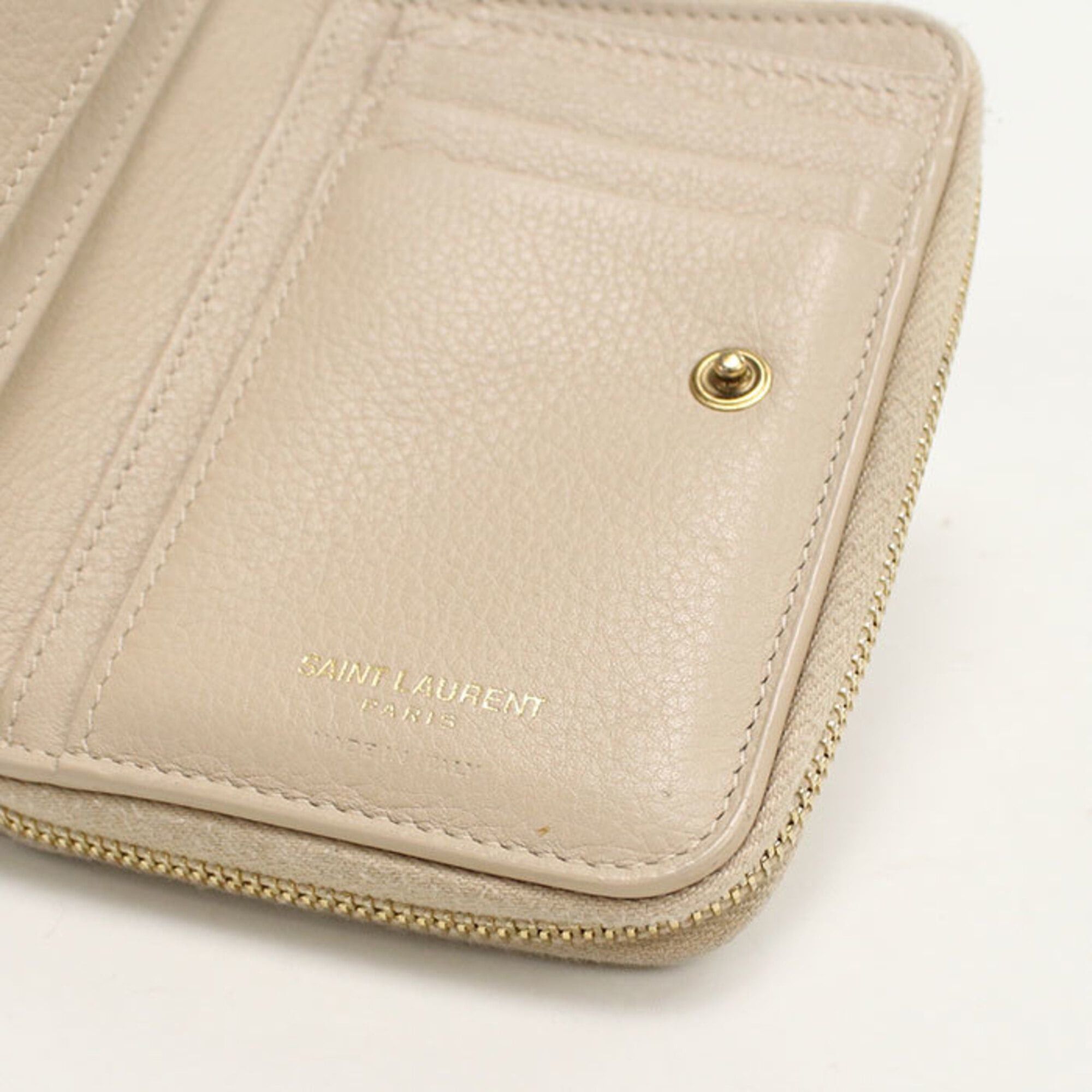Saint Laurent Paris SAINT LAURENT Women's Bi-fold Wallet 635263 Beige Size ONE SIZE - 6 Thumbnail