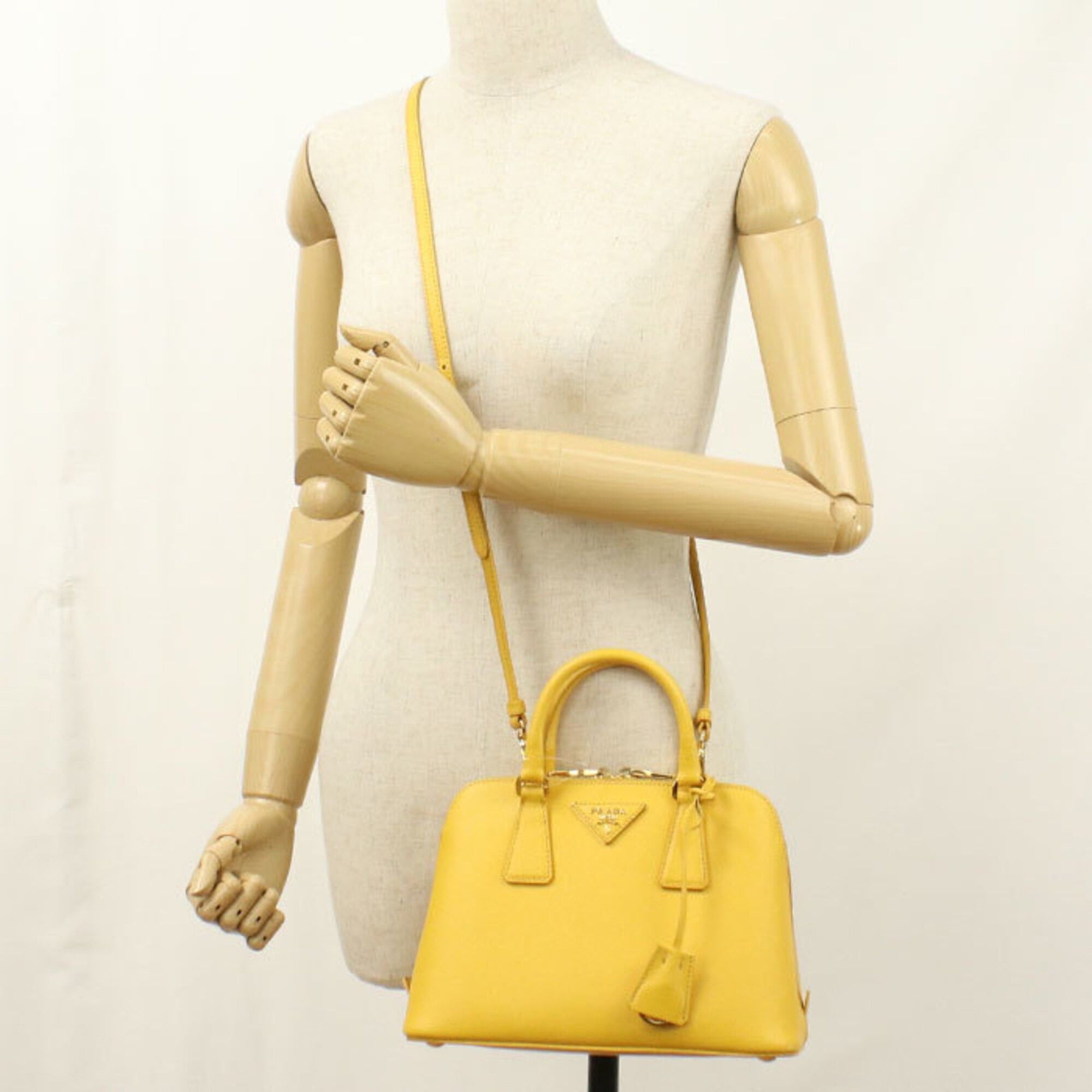 Prada Prada handbag BL0838 Mini bag Saffiano leather Women's Yellow Size ONE SIZE - 9 Thumbnail
