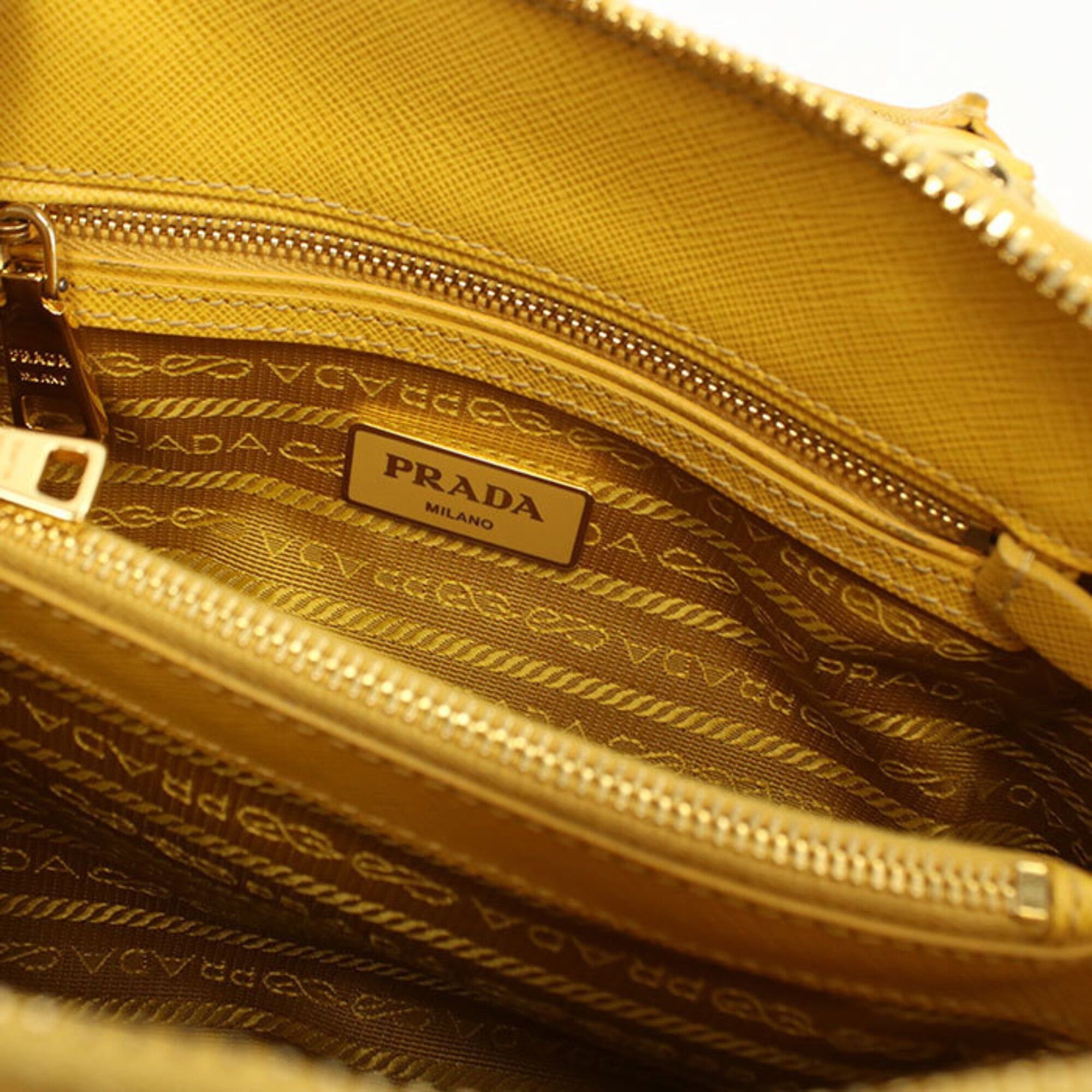 Prada Prada handbag BL0838 Mini bag Saffiano leather Women's Yellow Size ONE SIZE - 8 Thumbnail