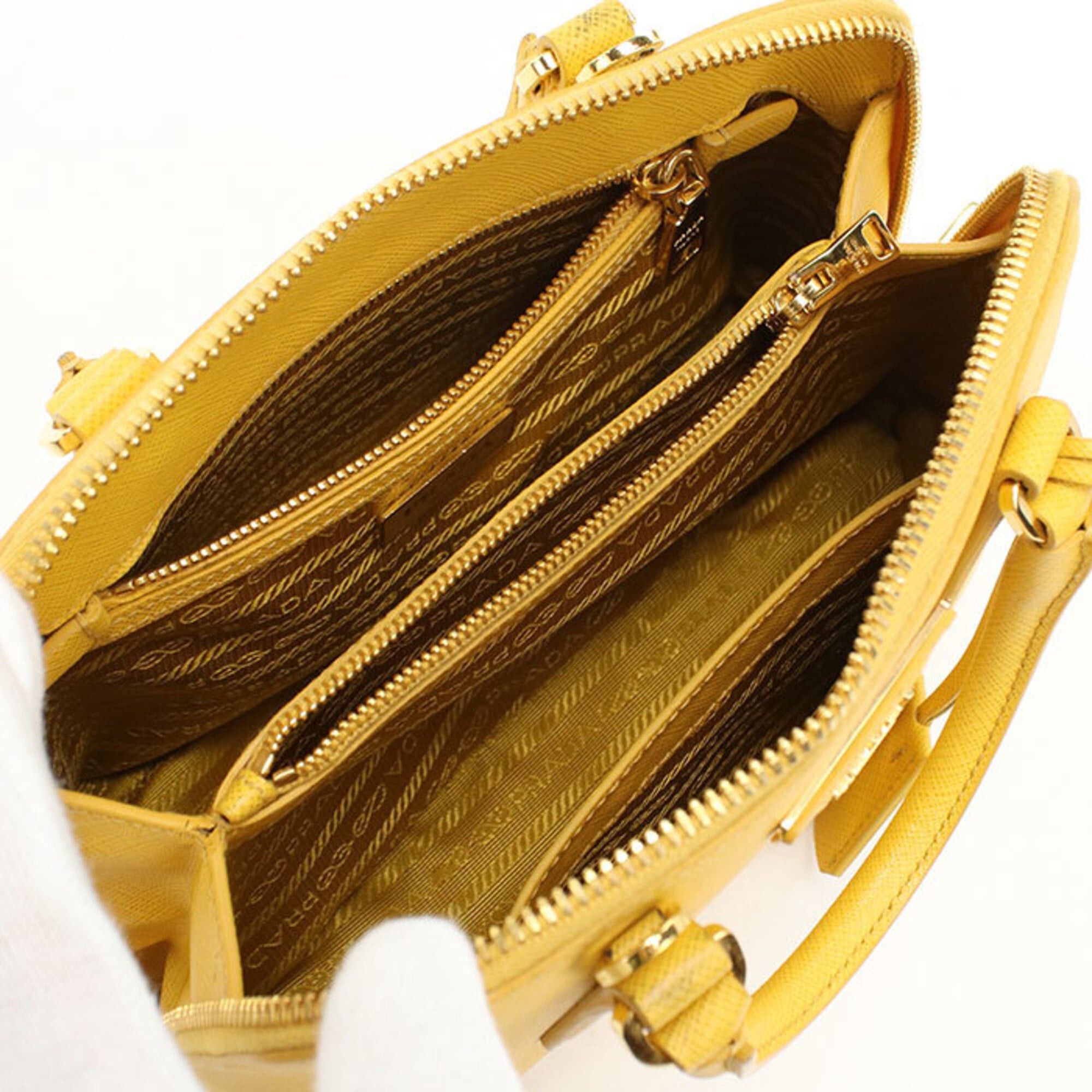 Prada Prada handbag BL0838 Mini bag Saffiano leather Women's Yellow Size ONE SIZE - 3 Thumbnail