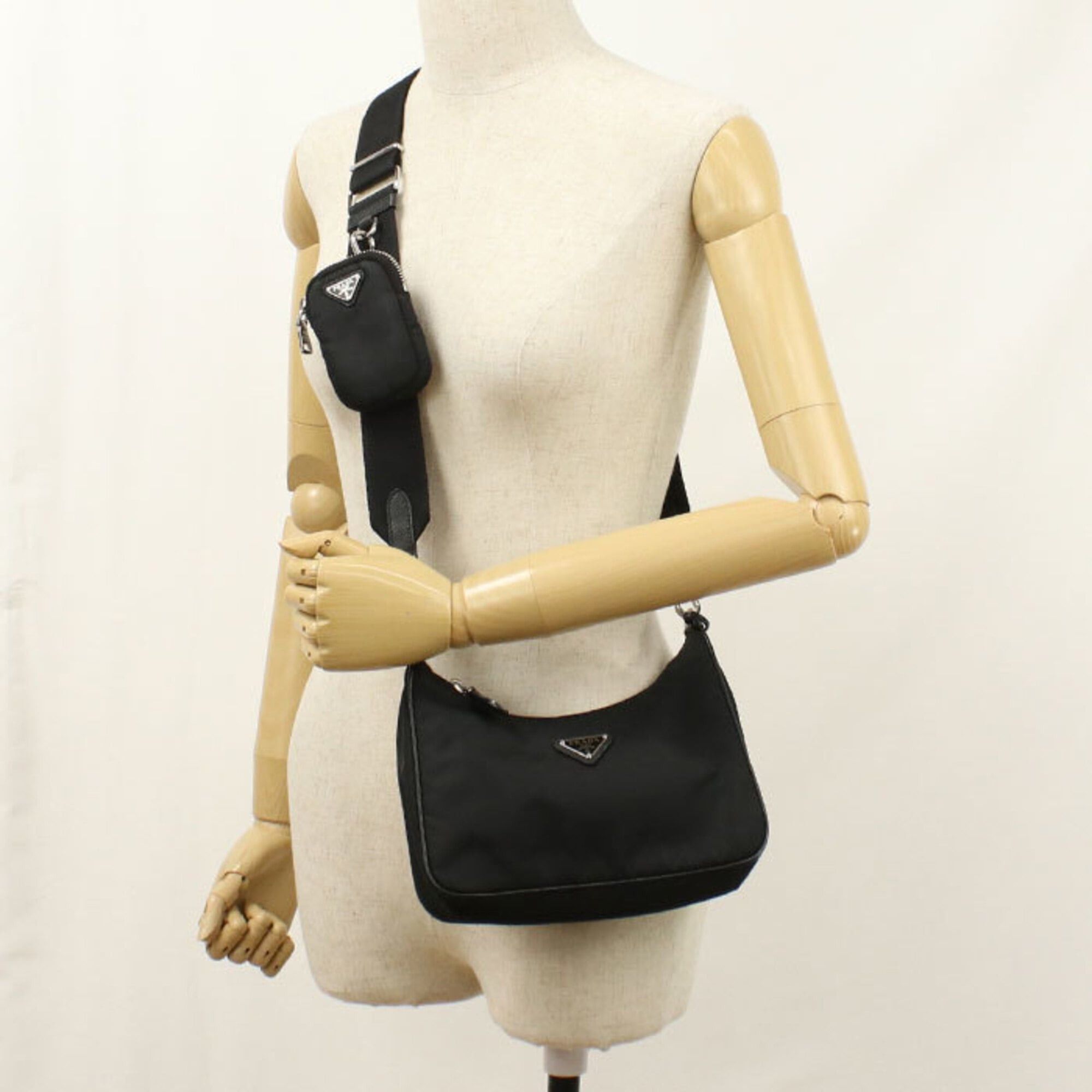 Prada Prada Crossbody Shoulder Bag 1BH058 Women's Black Size ONE SIZE - 8 Thumbnail