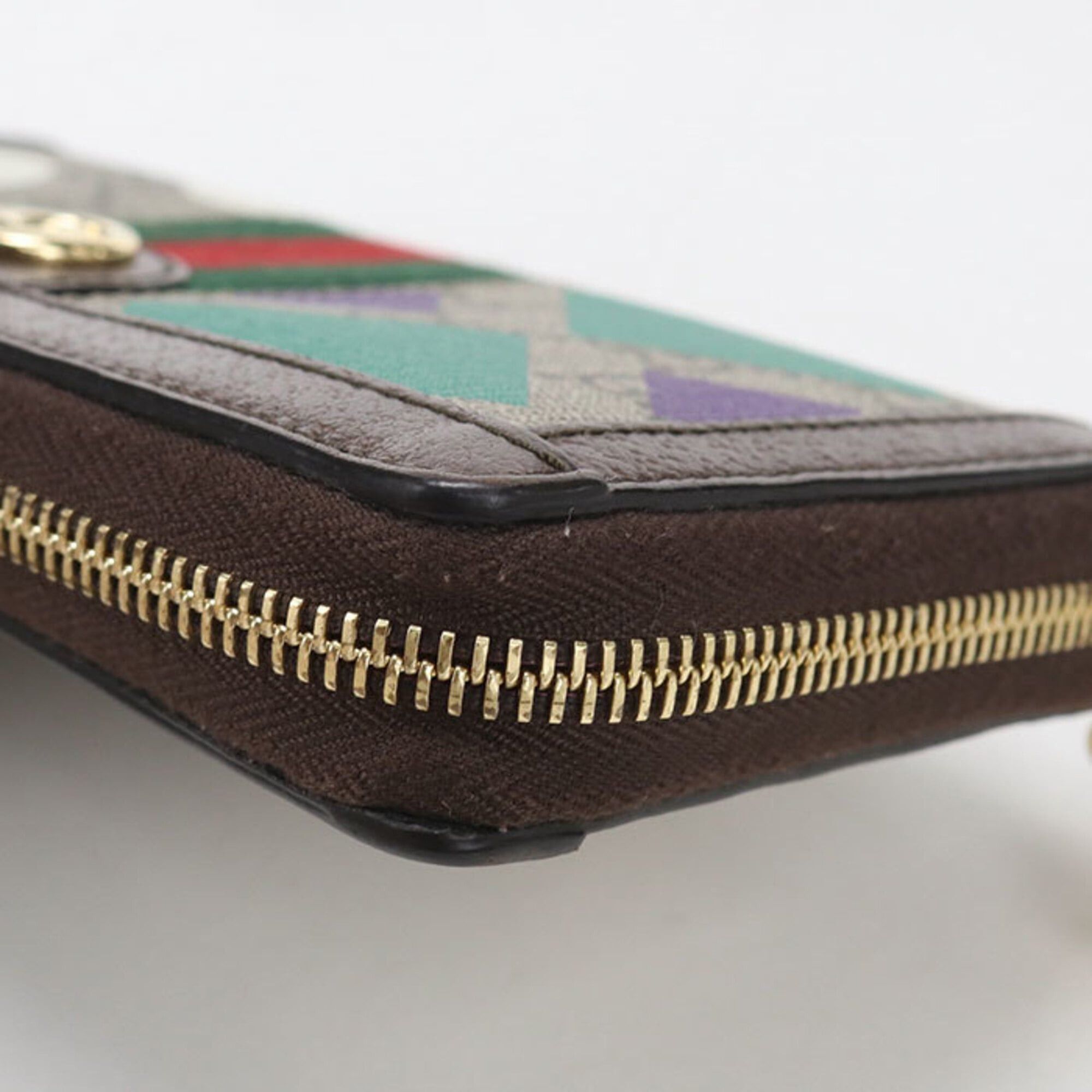 Gucci GUCCI Ophidia Round Zip Wallet, 523154, Women's, Beige Size ONE SIZE - 5 Thumbnail