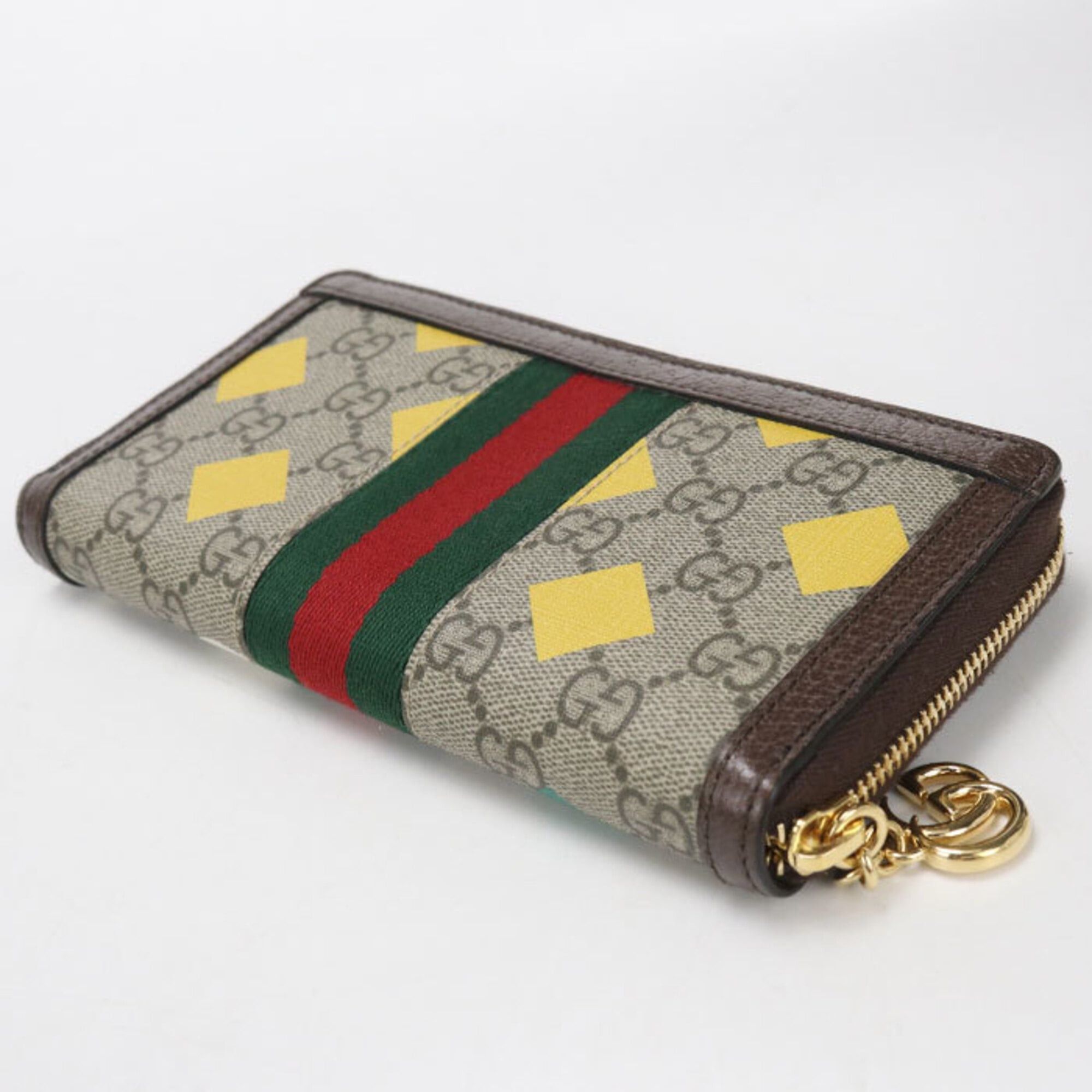 Gucci GUCCI Ophidia Round Zip Wallet, 523154, Women's, Beige Size ONE SIZE - 2 Thumbnail