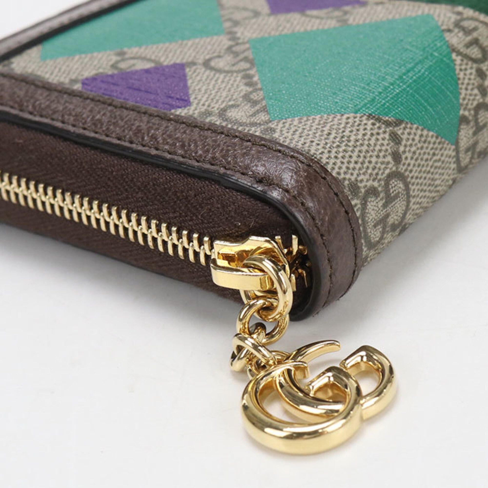 Gucci GUCCI Ophidia Round Zip Wallet, 523154, Women's, Beige Size ONE SIZE - 6 Thumbnail