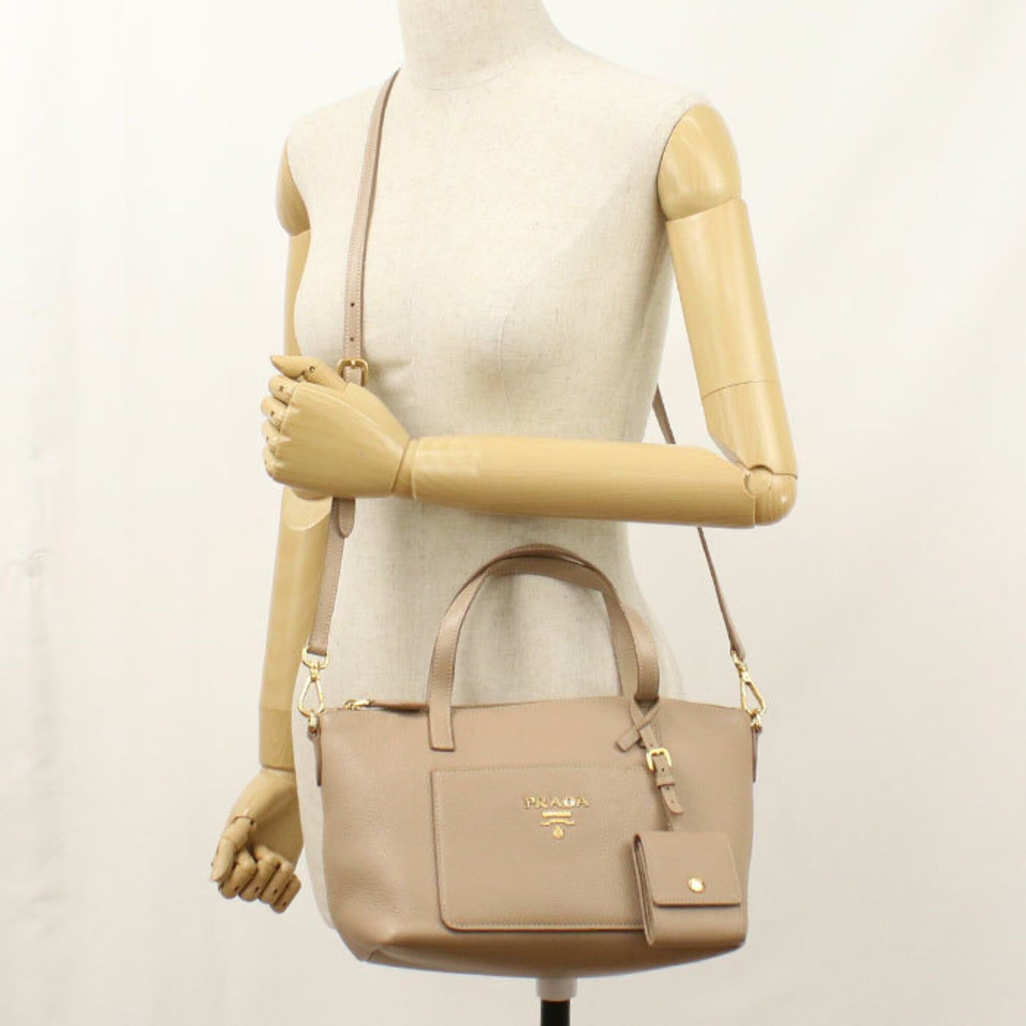 Prada Prada handbag 1BA068 2-way women's beige Size ONE SIZE - 8 Thumbnail