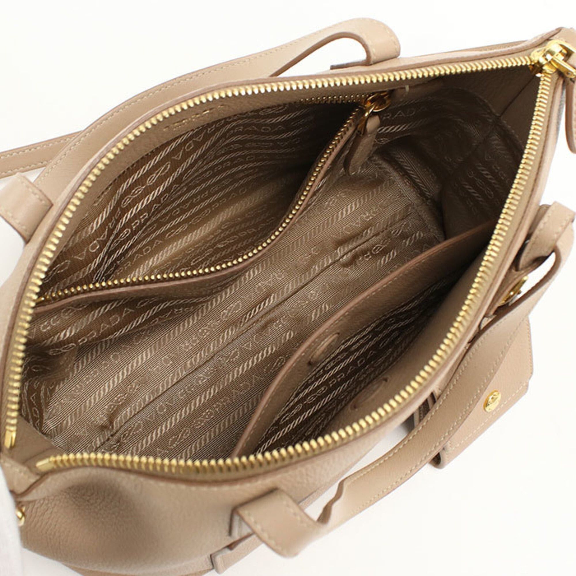 Prada Prada handbag 1BA068 2-way women's beige Size ONE SIZE - 3 Thumbnail