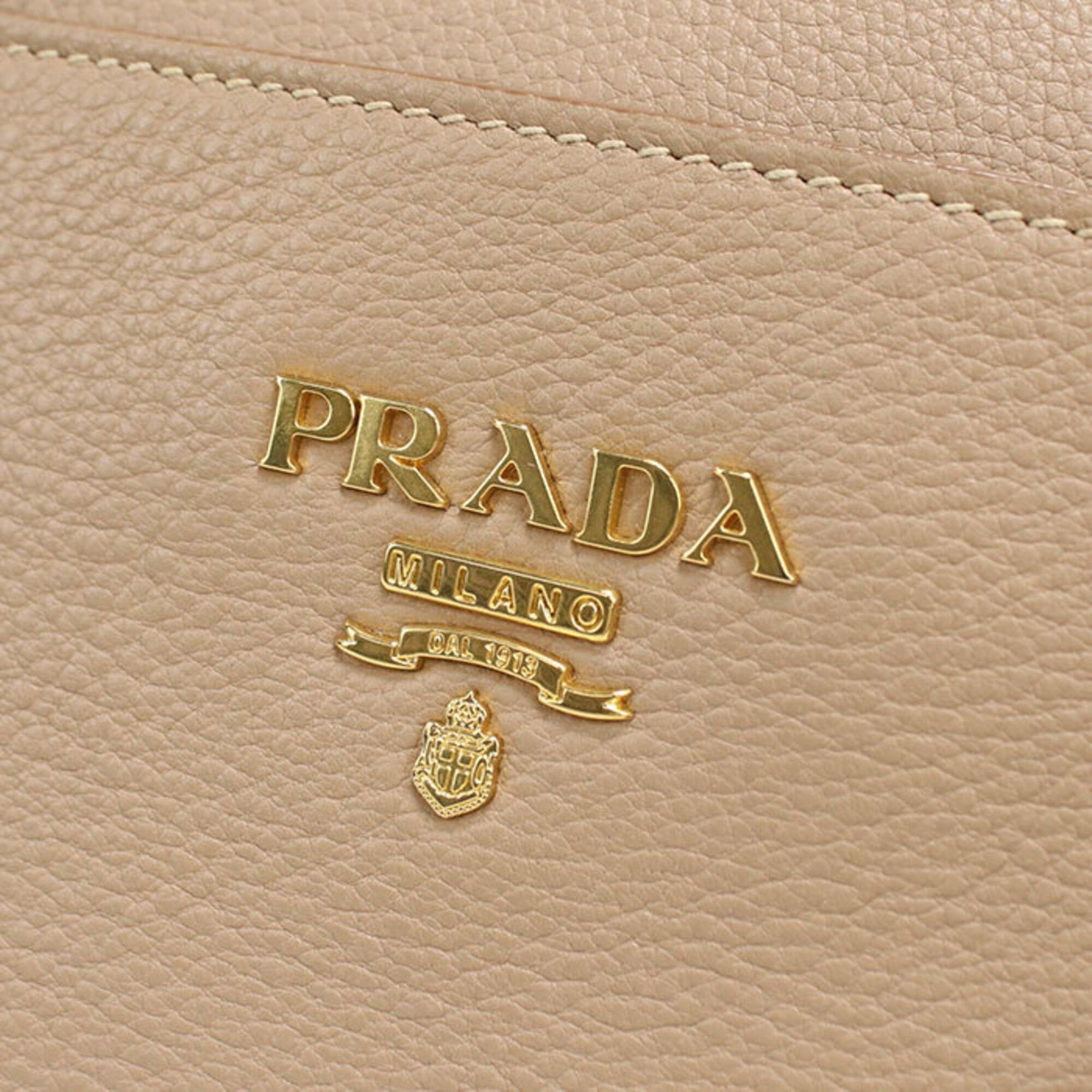 Prada Prada handbag 1BA068 2-way women's beige Size ONE SIZE - 4 Thumbnail