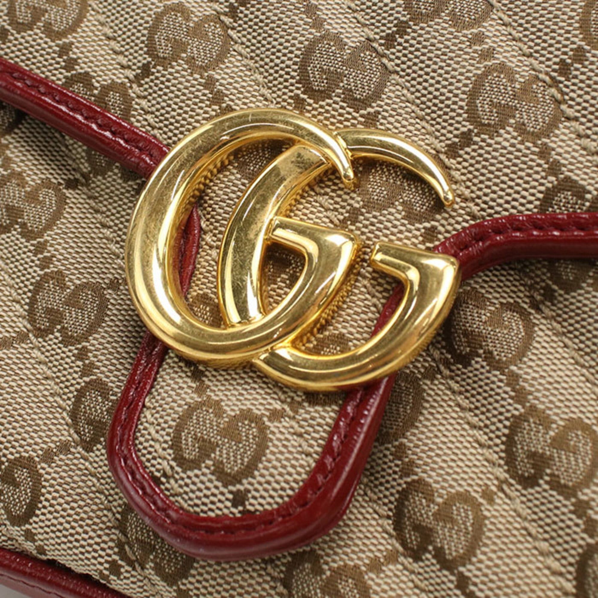 Gucci GUCCI handbag 583571 Mini Top Handle Bag GG Marmont Women's Beige Size ONE SIZE - 4 Thumbnail