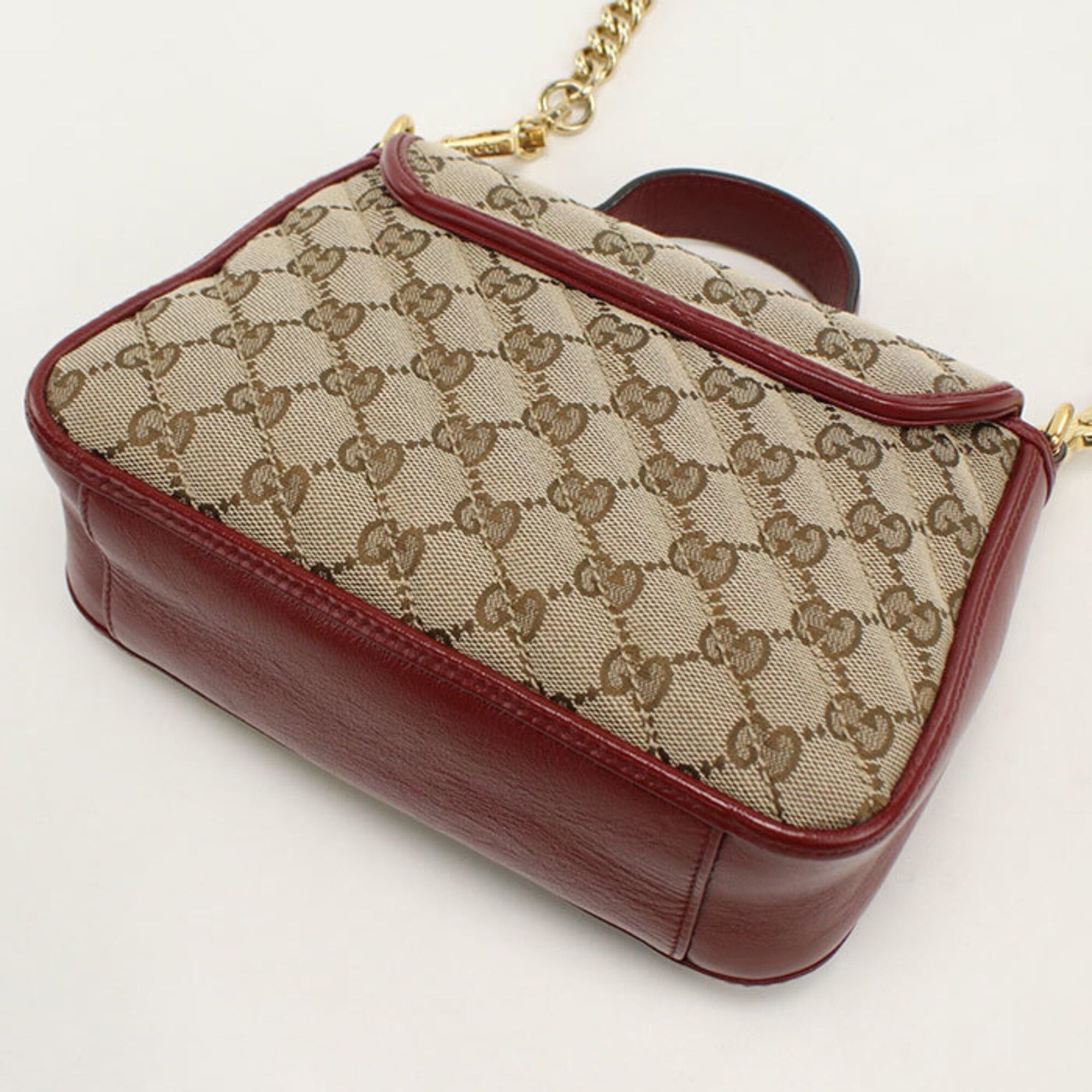 Gucci GUCCI handbag 583571 Mini Top Handle Bag GG Marmont Women's Beige Size ONE SIZE - 2 Thumbnail