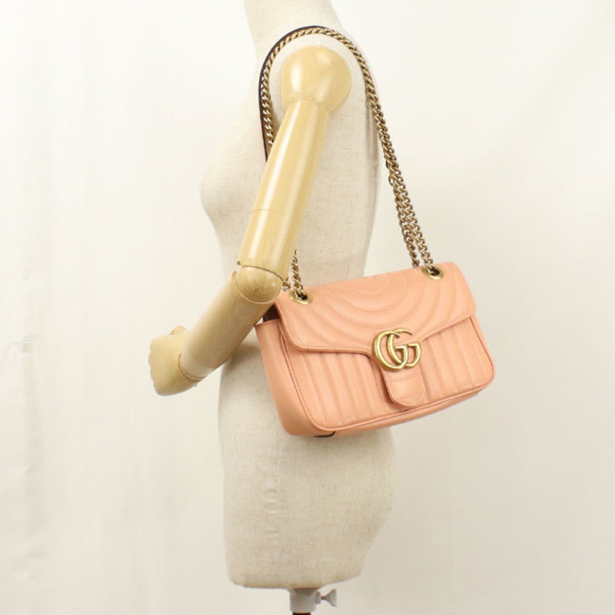 Gucci GUCCI shoulder bag 443497 Medium Shoulder Bag GG Marmont Women's Pink Size ONE SIZE - 8 Thumbnail