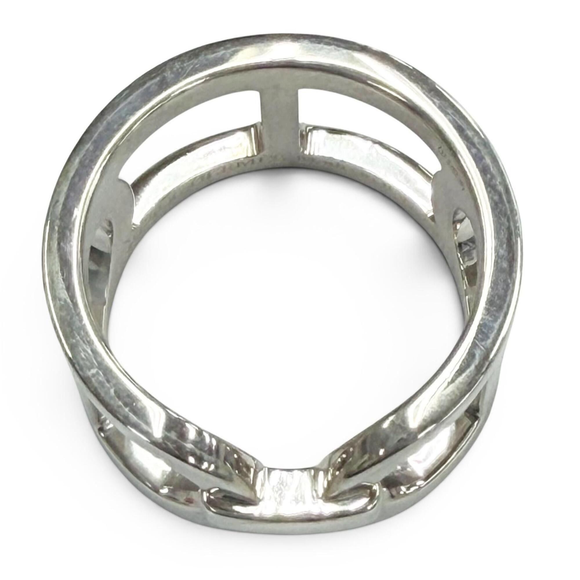 Hermes HERMES Ever Chaine d'Ancre Ring, 2018 model, AG925 sterling silver, size 48, with box, made in Italy, weight 5.5g, women's, highly recommended! Size ONE SIZE - 6 Thumbnail