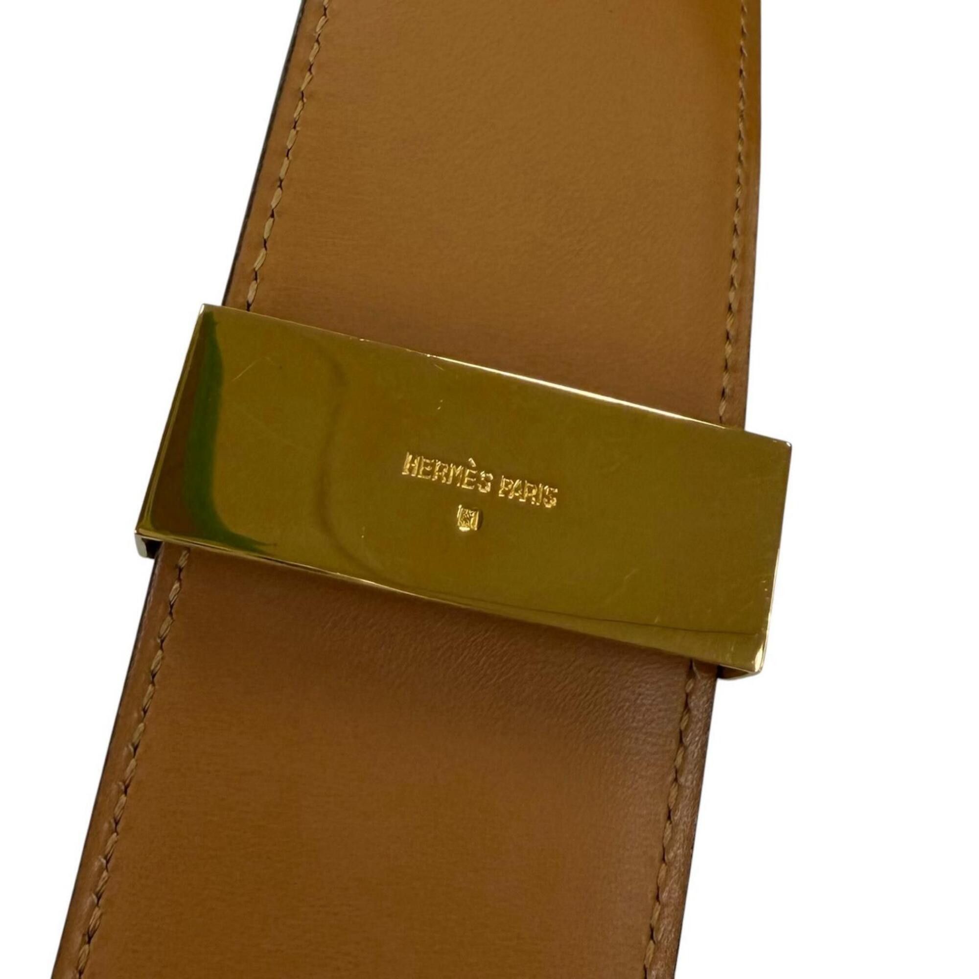 Hermes HERMES Vintage Collier de Chien 50 Leather Belt with Gold Hardware, Black, Size 65 (Y stamp), Made in France, Women's, Box and Dust Bag. Size ONE SIZE - 8 Thumbnail