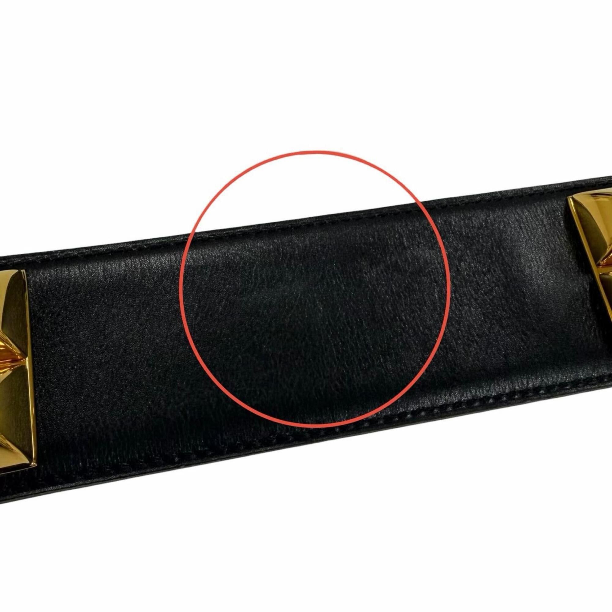 Hermes HERMES Vintage Collier de Chien 50 Leather Belt with Gold Hardware, Black, Size 65 (Y stamp), Made in France, Women's, Box and Dust Bag. Size ONE SIZE - 11 Thumbnail