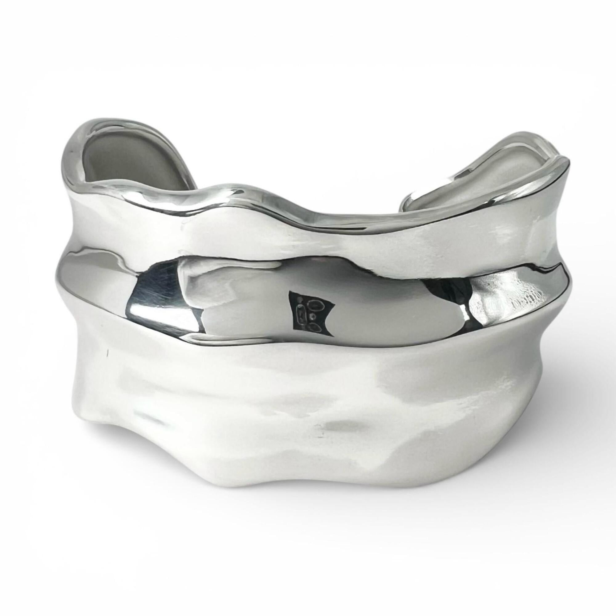 Tiffany & Co. TIFFANY&Co. Tiffany Vintage 925 Leaf Cuff Bangle Accessory, Silver, with Box, Weight 66.8g, Women's Size ONE SIZE - 3 Thumbnail