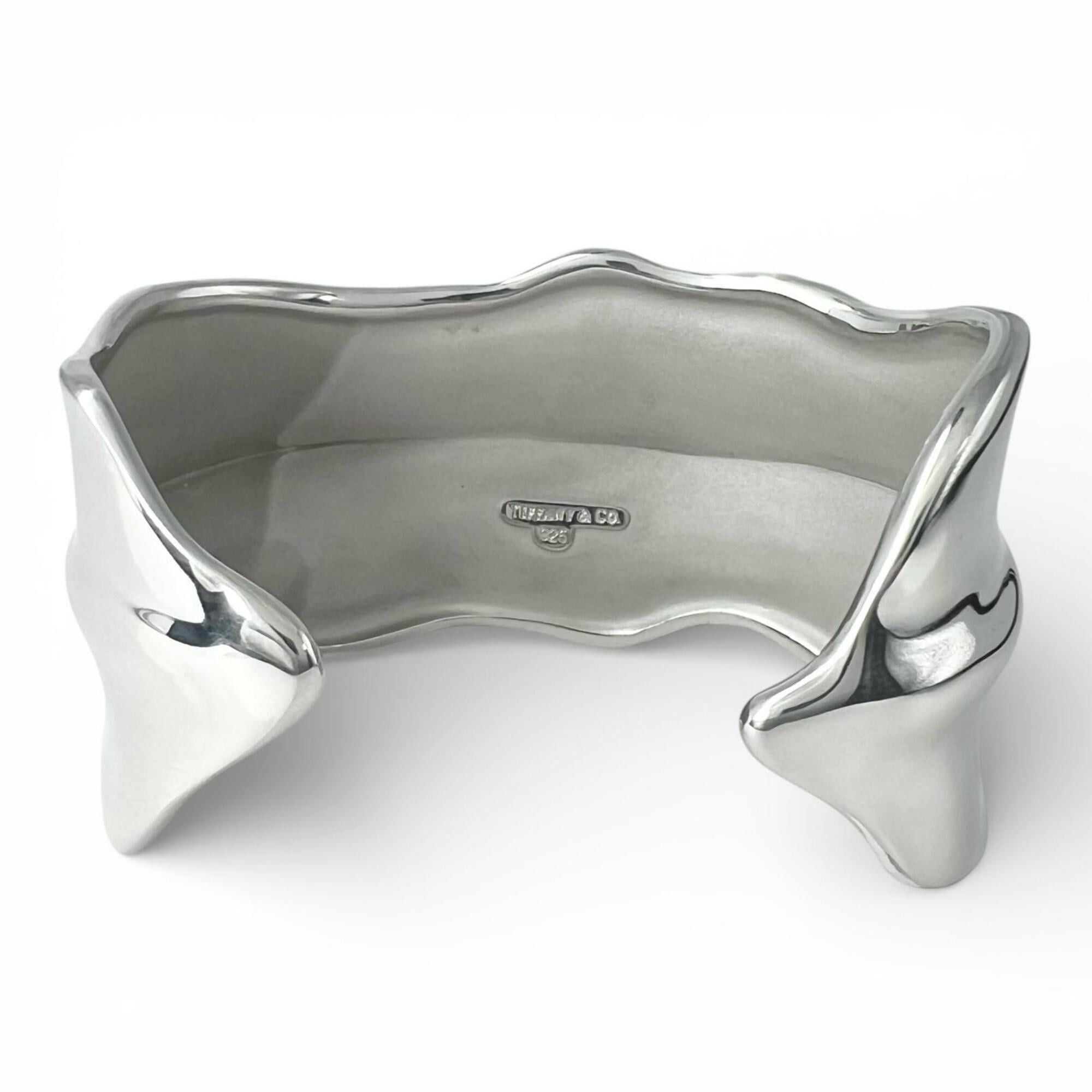 Tiffany & Co. TIFFANY&Co. Tiffany Vintage 925 Leaf Cuff Bangle Accessory, Silver, with Box, Weight 66.8g, Women's Size ONE SIZE - 4 Thumbnail