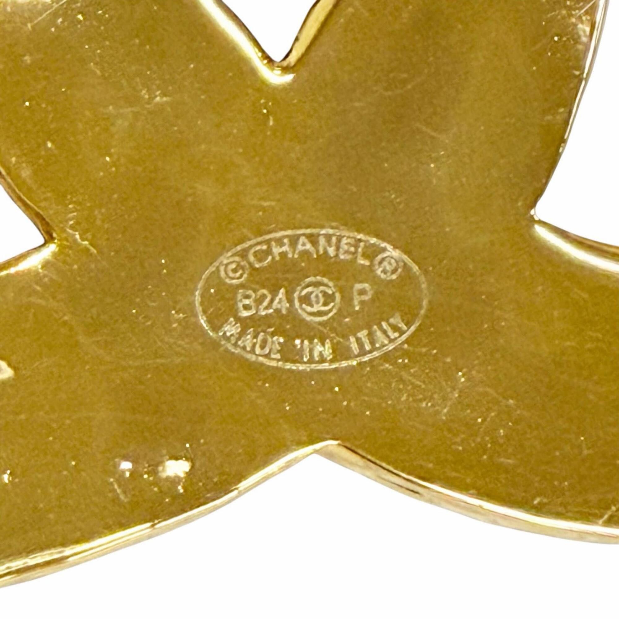 Chanel CHANEL B24P Coco Mark CC Logo Brooch, Gold & Black, Made in Italy, Women's Size ONE SIZE - 5 Thumbnail
