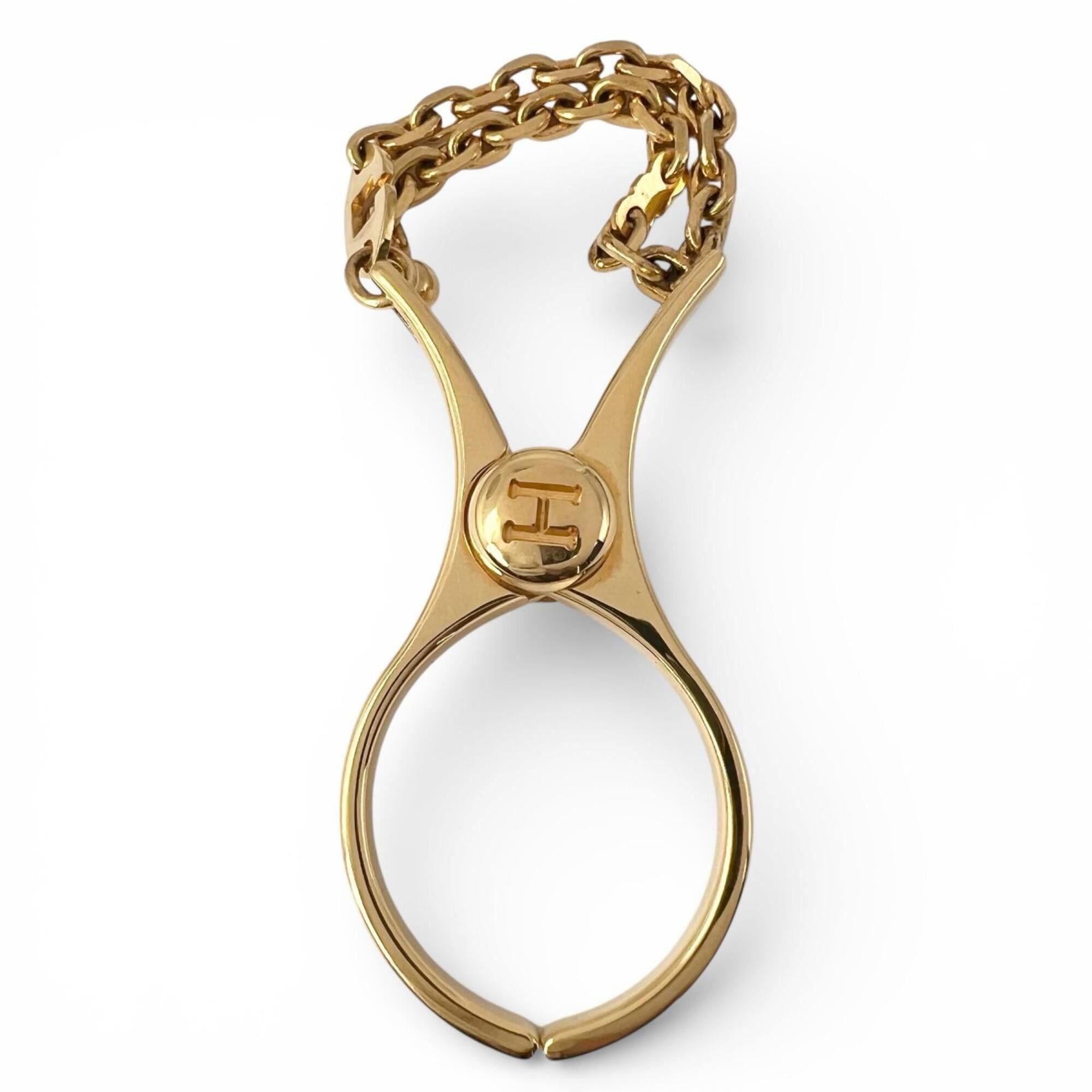 Hermes HERMES Filou H-logo glove holder keychain charm, gold, for women. Size ONE SIZE - 2 Thumbnail