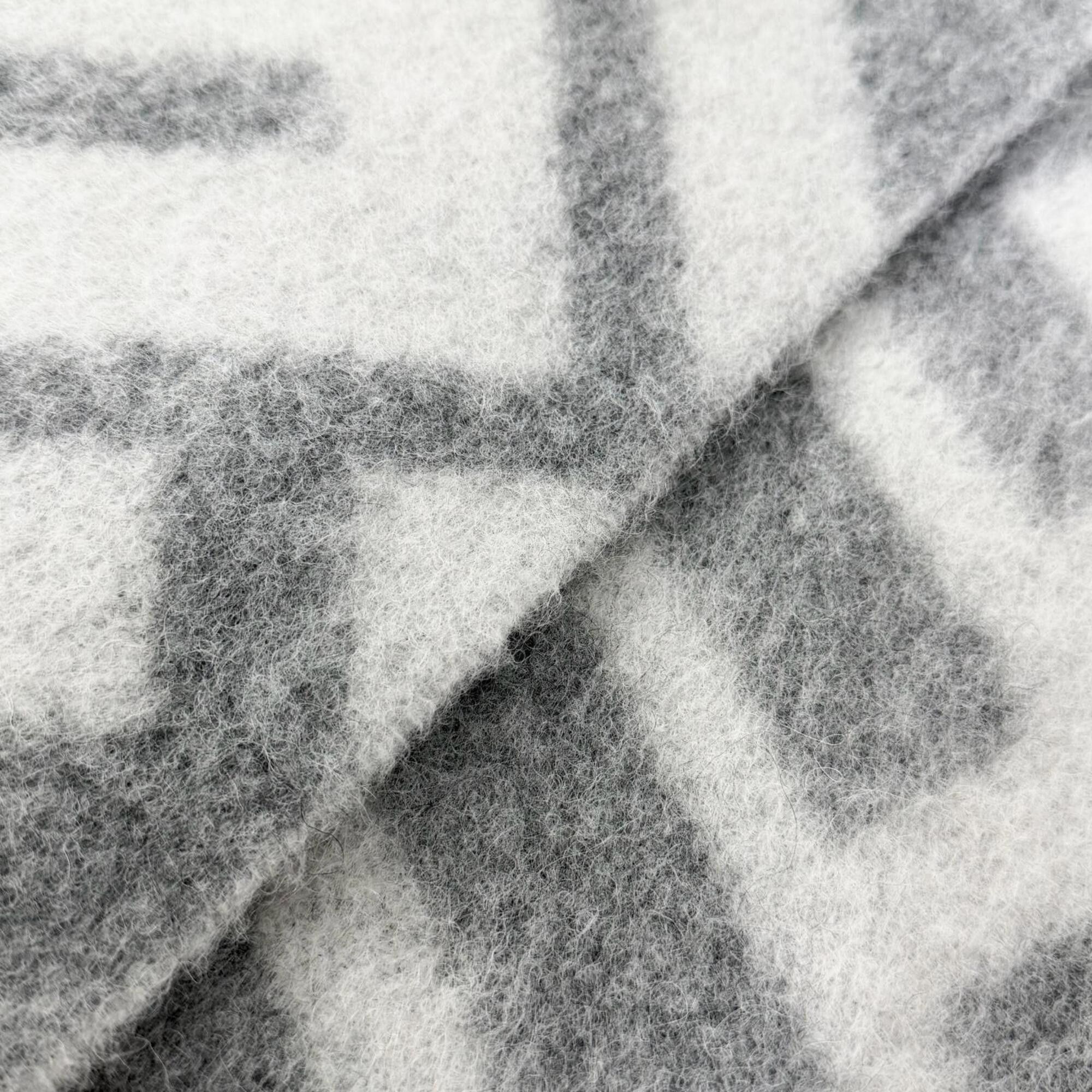 Fendi FENDI 7AC234 Alpaca Wool Blend FF Logo All-Over Print Fringe Blanket, Gray, 140 x 180cm, Made in Italy, Authentic, Women's. Size ONE SIZE - 4 Thumbnail