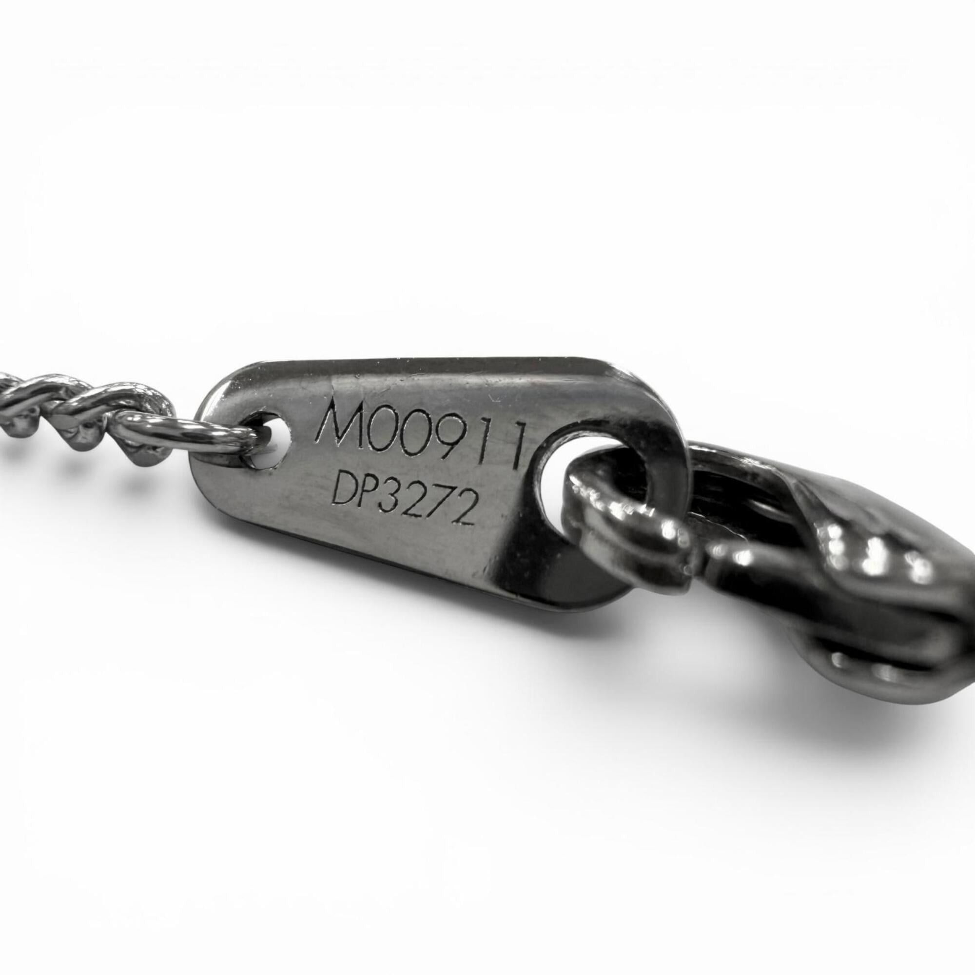 Louis Vuitton LOUIS VUITTON (Louis Vuitton) 2022 Model M00911 Necklace - LV Award Pendant Accessory, Silver & Black, Made in Italy, Men's Size ONE SIZE - 6 Thumbnail