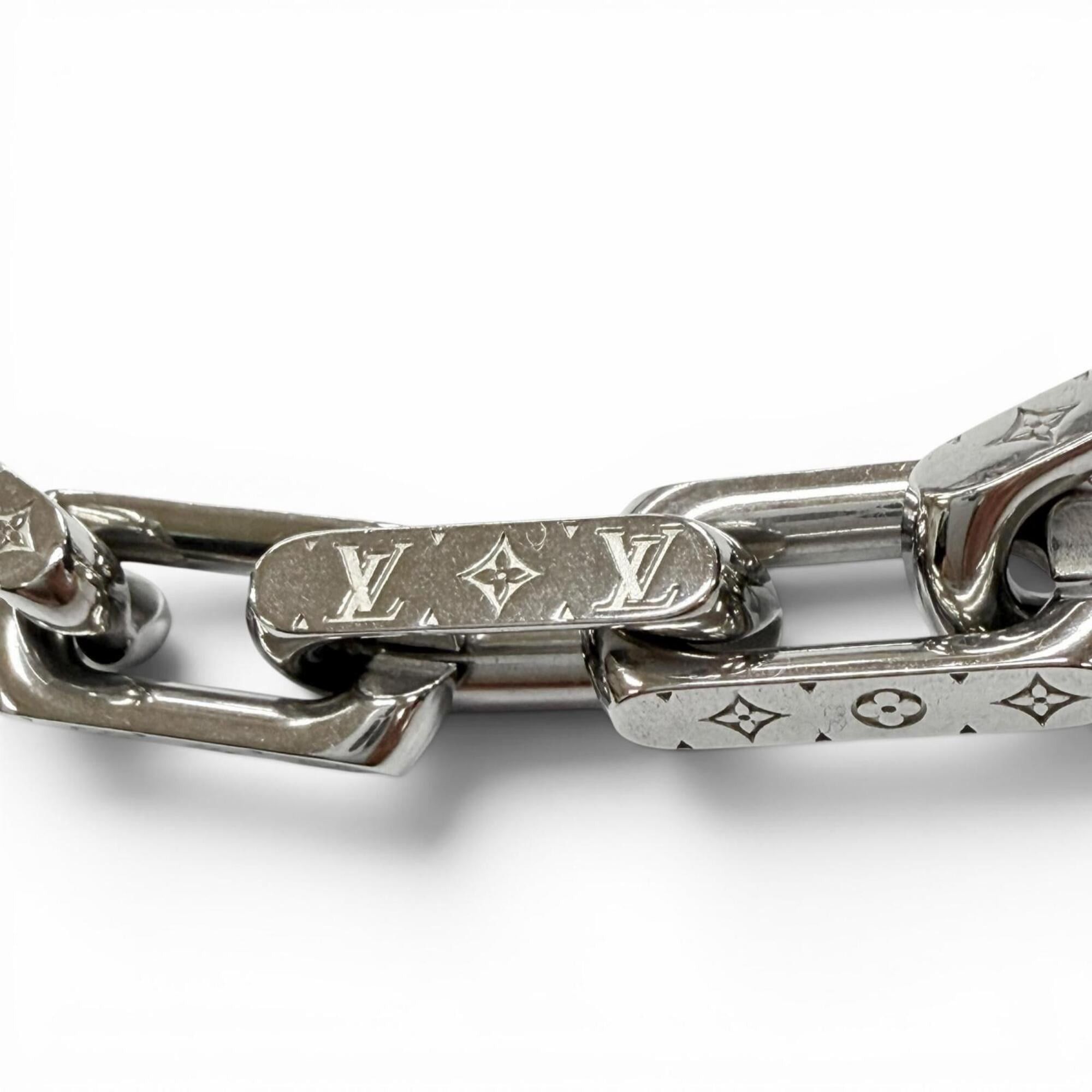 Louis Vuitton LOUIS VUITTON M00307 Collier Chain Monogram Necklace, Silver, Made in Italy, Men's Accessory, Comes with Box and Dust Bag. Size ONE SIZE - 4 Thumbnail