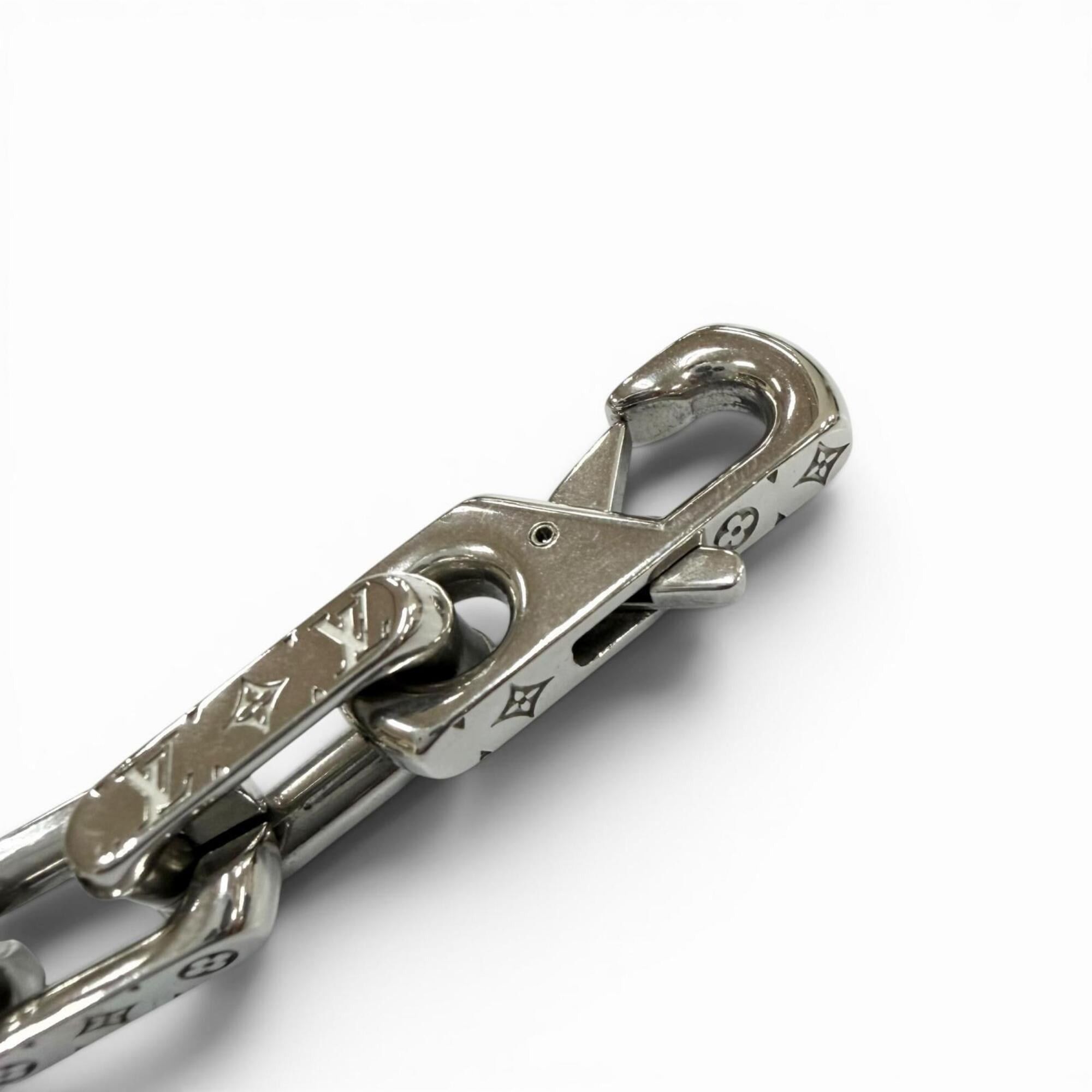 Louis Vuitton LOUIS VUITTON (Louis Vuitton) 2021 model M00307 Collier Chain Monogram Necklace, Silver, Made in Italy, Men's Size ONE SIZE - 4 Thumbnail