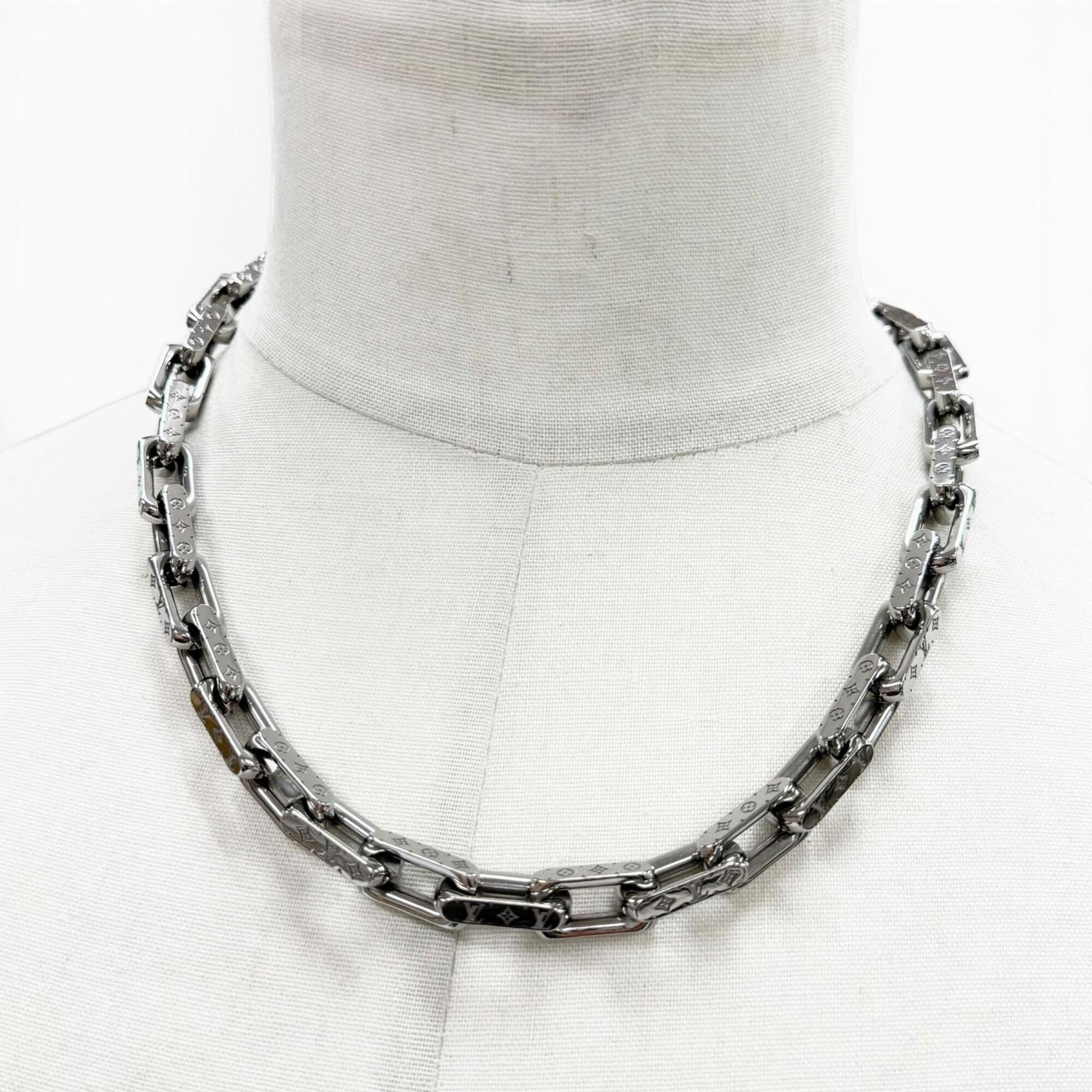 Louis Vuitton LOUIS VUITTON (Louis Vuitton) 2021 model M00307 Collier Chain Monogram Necklace, Silver, Made in Italy, Men's Size ONE SIZE - 2 Thumbnail