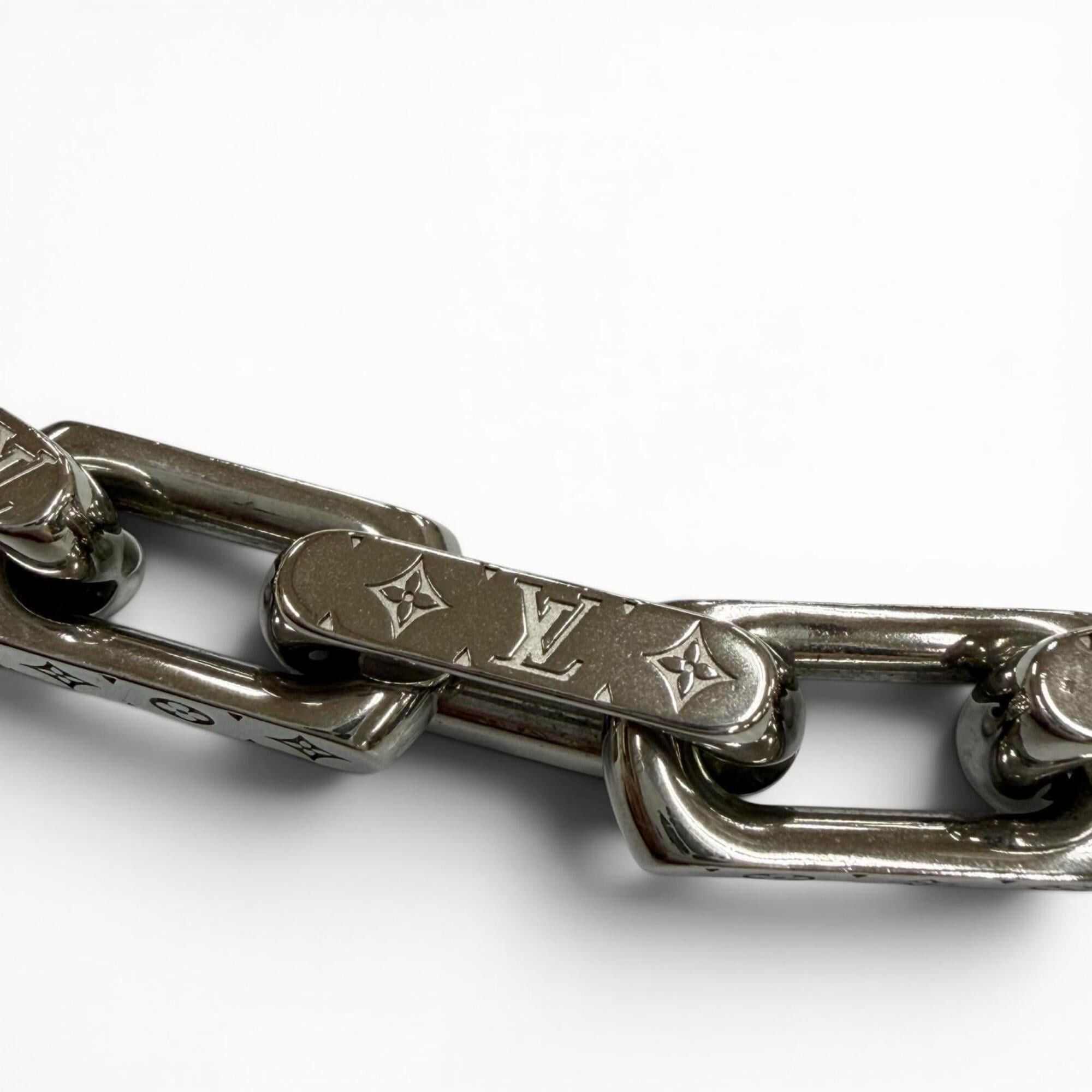 Louis Vuitton LOUIS VUITTON (Louis Vuitton) 2021 model M00307 Collier Chain Monogram Necklace, Silver, Made in Italy, Men's Size ONE SIZE - 3 Thumbnail