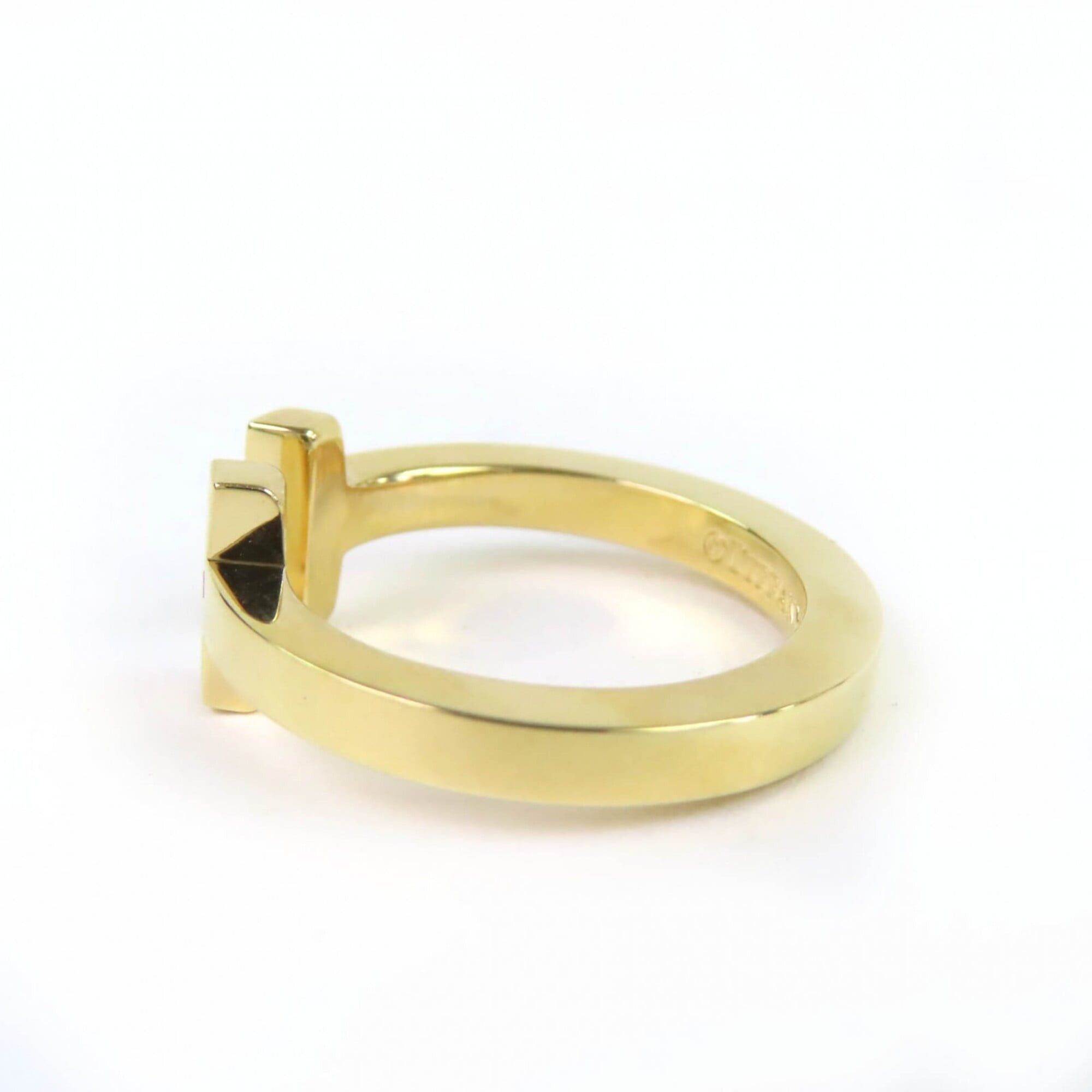 Tiffany & Co. TIFFANY&Co. Tiffany T Square Ring AU750 (YG) Yellow Gold with Box and Case, Weight 6.52g, Women's Size ONE SIZE - 3 Thumbnail