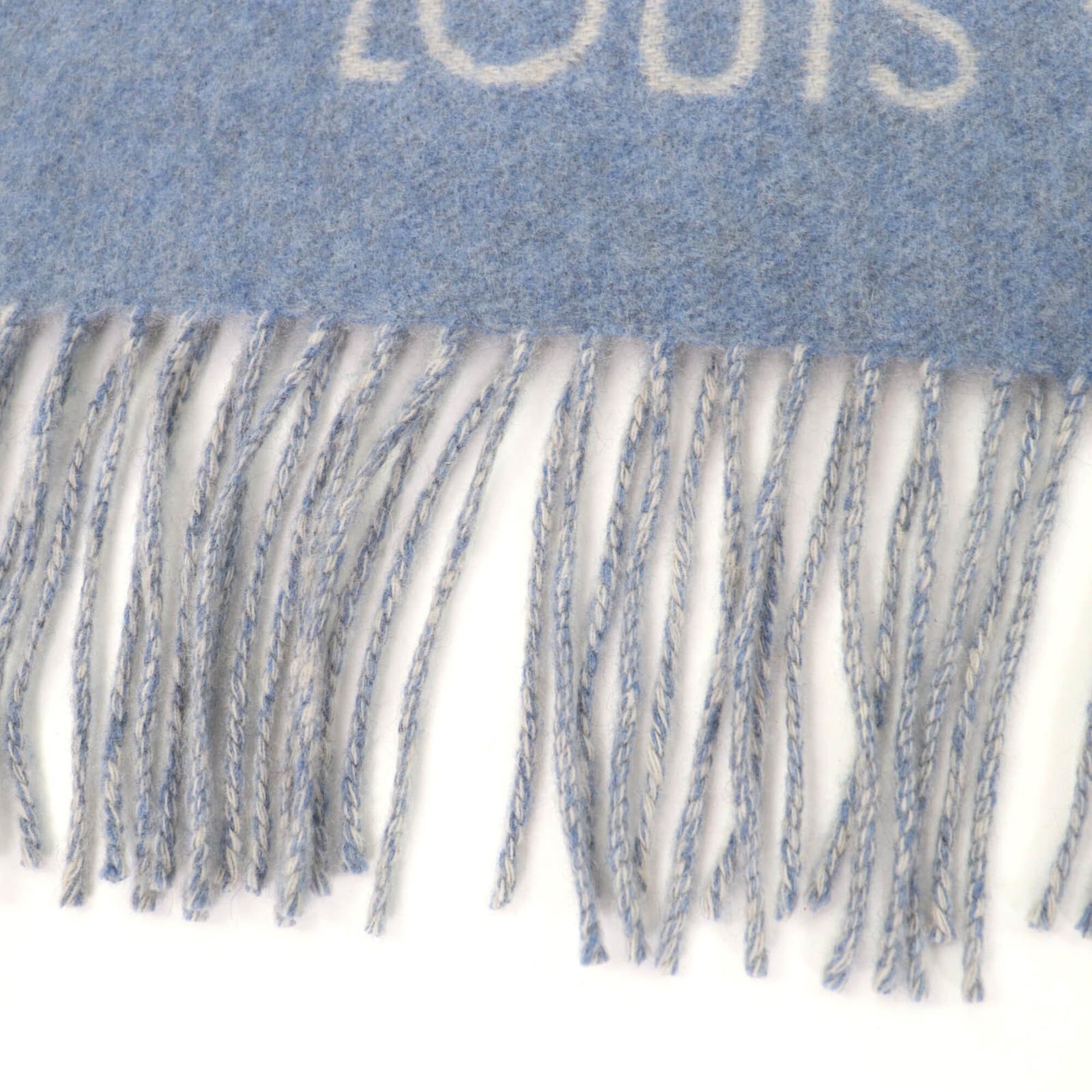 Louis Vuitton LOUIS VUITTON M75704 Echarpe Reykjavik 100% Cashmere Monogram Stole Scarf Light Blue Made in England Authentic Women's Size ONE SIZE - 5 Thumbnail