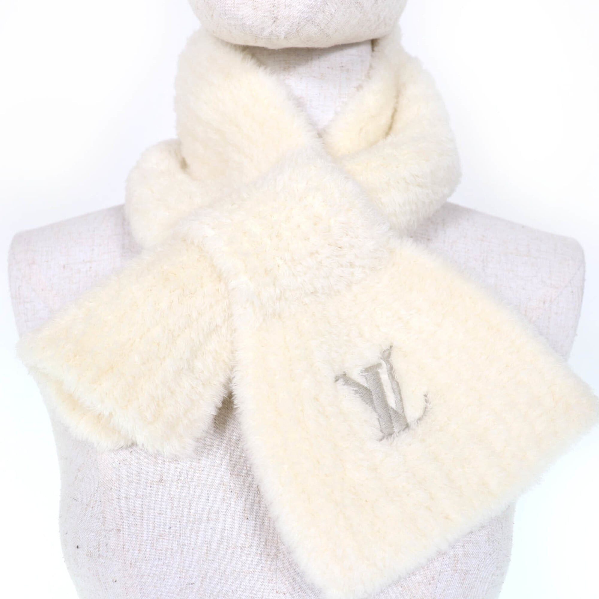 Louis Vuitton LOUIS VUITTON (Louis Vuitton) 2025 model M90803 Stole/Scarf Only LV Mini Confy Wool Off-white Made in Italy Women's with Box Size ONE SIZE - 4 Thumbnail