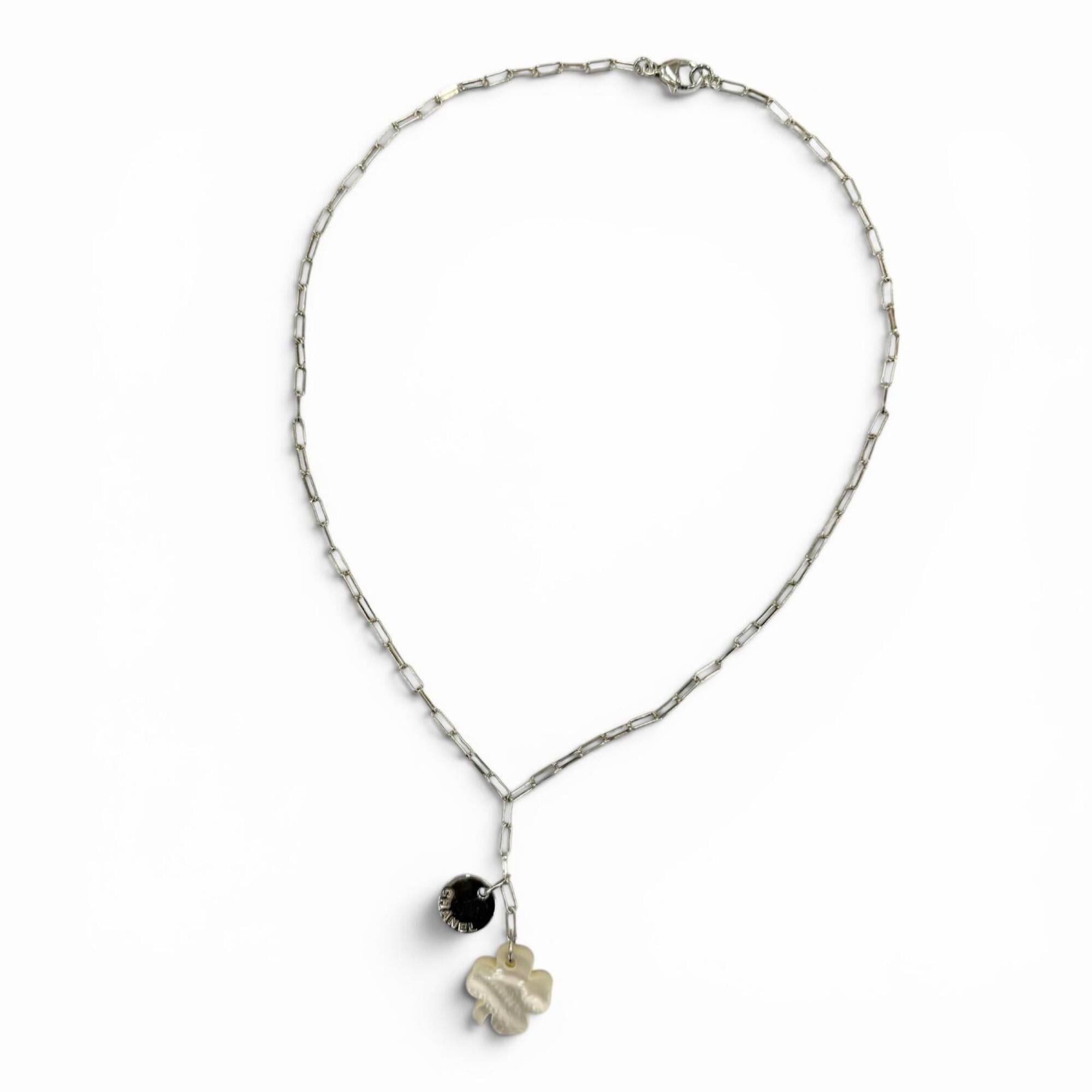 Chanel CHANEL 925 Shell Clover Logo Pendant Necklace, Silver, Weight 8.5g, Women's Accessory Size ONE SIZE - 2 Thumbnail