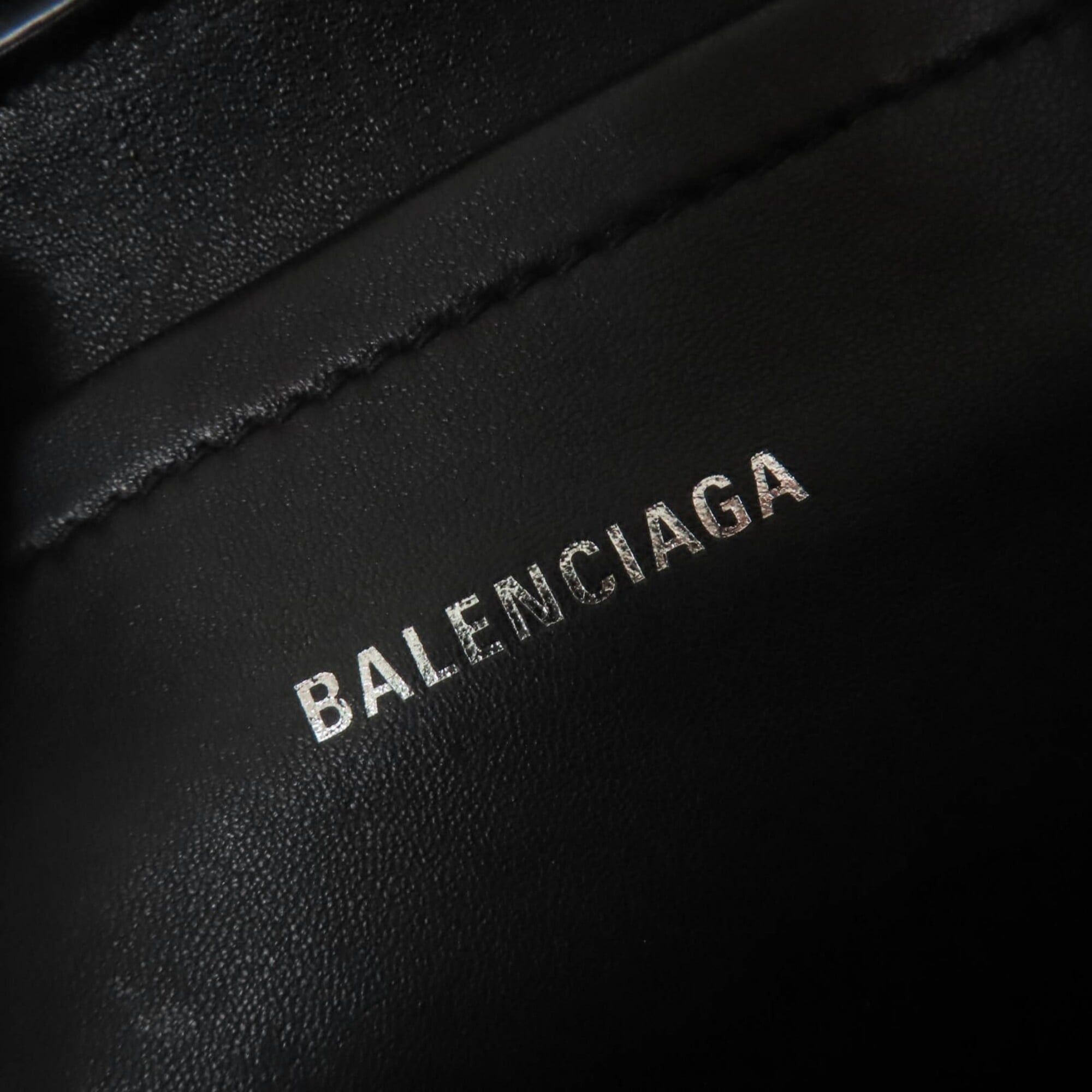 Balenciaga BALENCIAGA 695612 Ibiza Small Leather Trim 2-Way Handbag/Shoulder Bag, Black, Made in Italy, Women's Size ONE SIZE - 12 Thumbnail