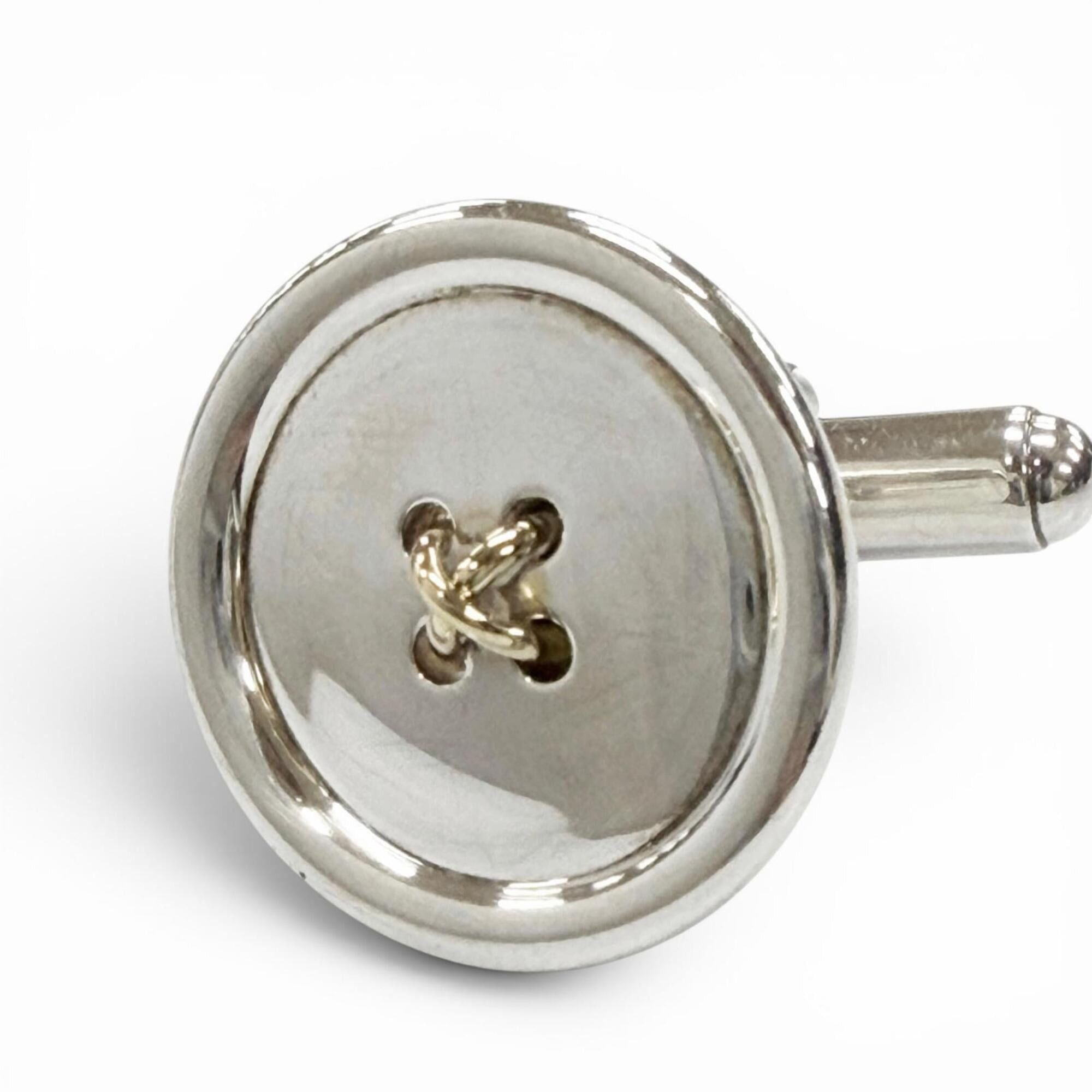 Tiffany & Co. TIFFANY&Co. Tiffany 925 750 Combination Cufflinks, Silver and Gold, Total Weight 12.35g, Men's Business Wear. Size ONE SIZE - 2 Thumbnail