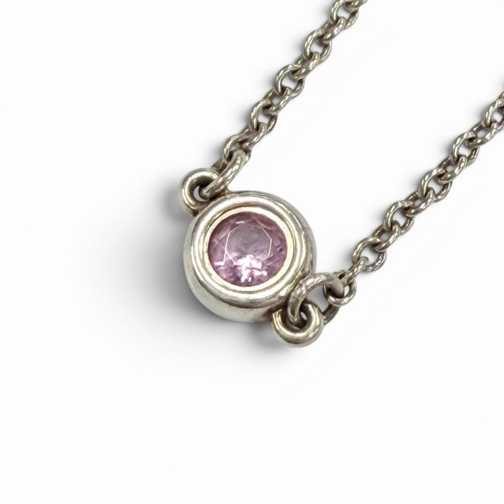 Tiffany & Co. TIFFANY&Co. Tiffany & Co. Elsa Peretti Color by the Yard Pink Sapphire Bracelet AG925 Silver Accessory Made in Spain Weight 1.0g Women's Size ONE SIZE - 2 Thumbnail
