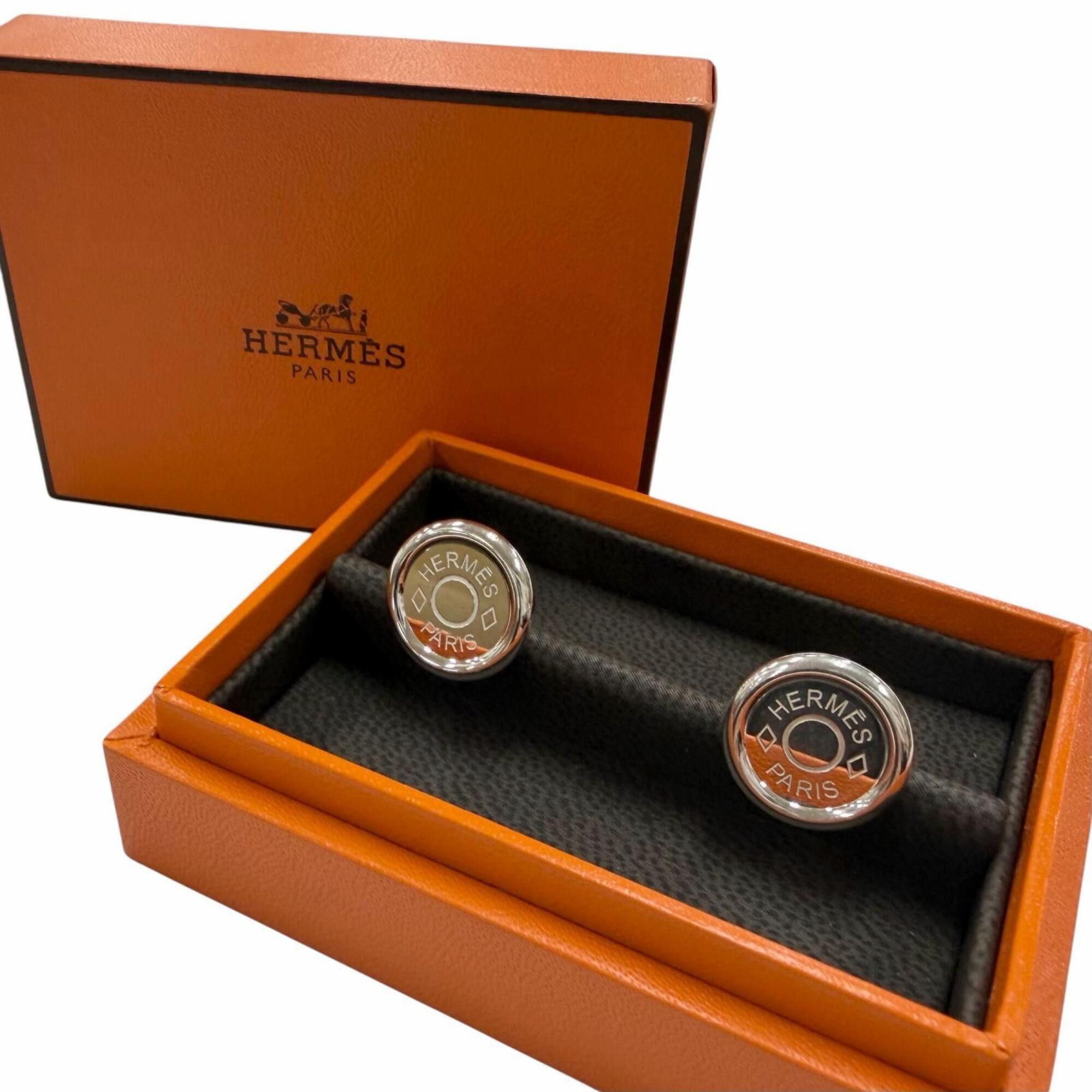 Hermes HERMES AG925 Sellier motif Clou de Selle cufflinks, silver, made in France, total weight 13.23g, men's, with box. Size ONE SIZE - 2 Thumbnail