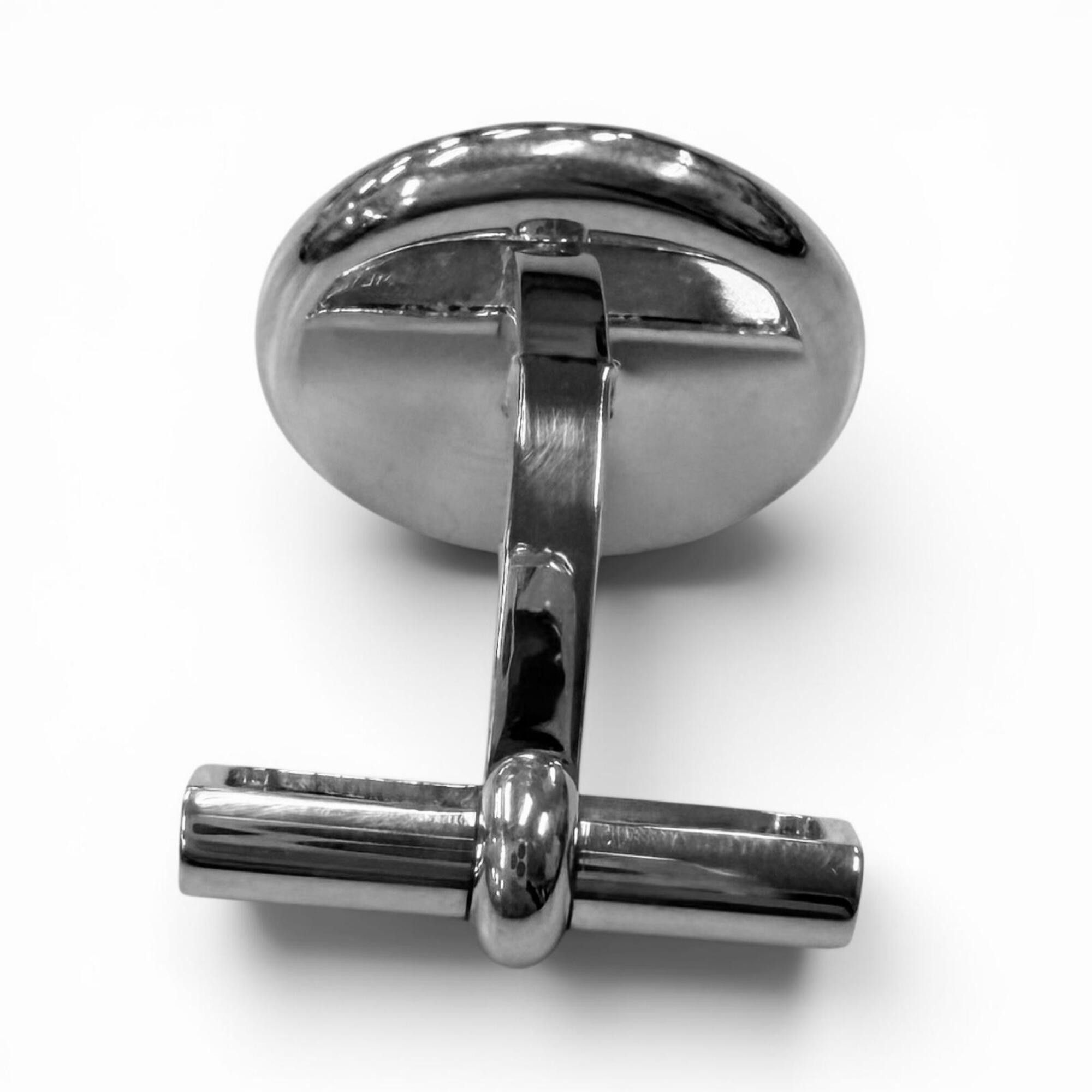 Hermes HERMES AG925 Sellier motif Clou de Selle cufflinks, silver, made in France, total weight 13.23g, men's, with box. Size ONE SIZE - 3 Thumbnail