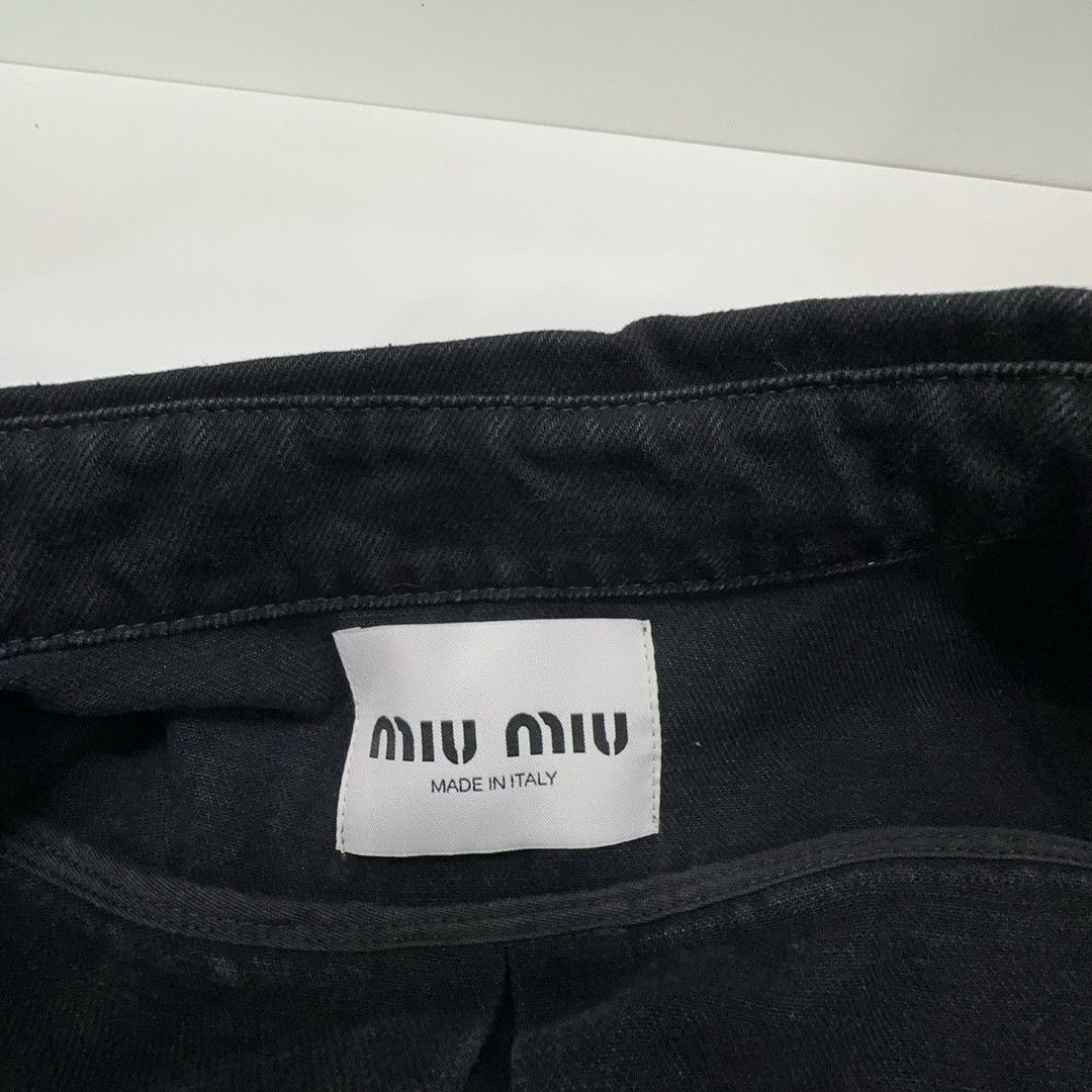 Miu Miu Miu Miu Black Logo Denim Jacket Size 42 Size M / US 6-8 / IT 42-44 - 3 Thumbnail