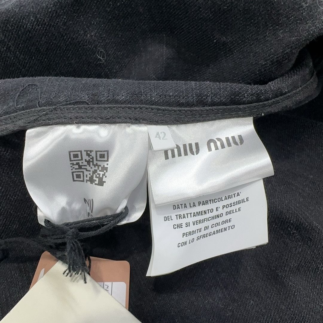 Miu Miu Miu Miu Black Logo Denim Jacket Size 42 Size M / US 6-8 / IT 42-44 - 4 Thumbnail