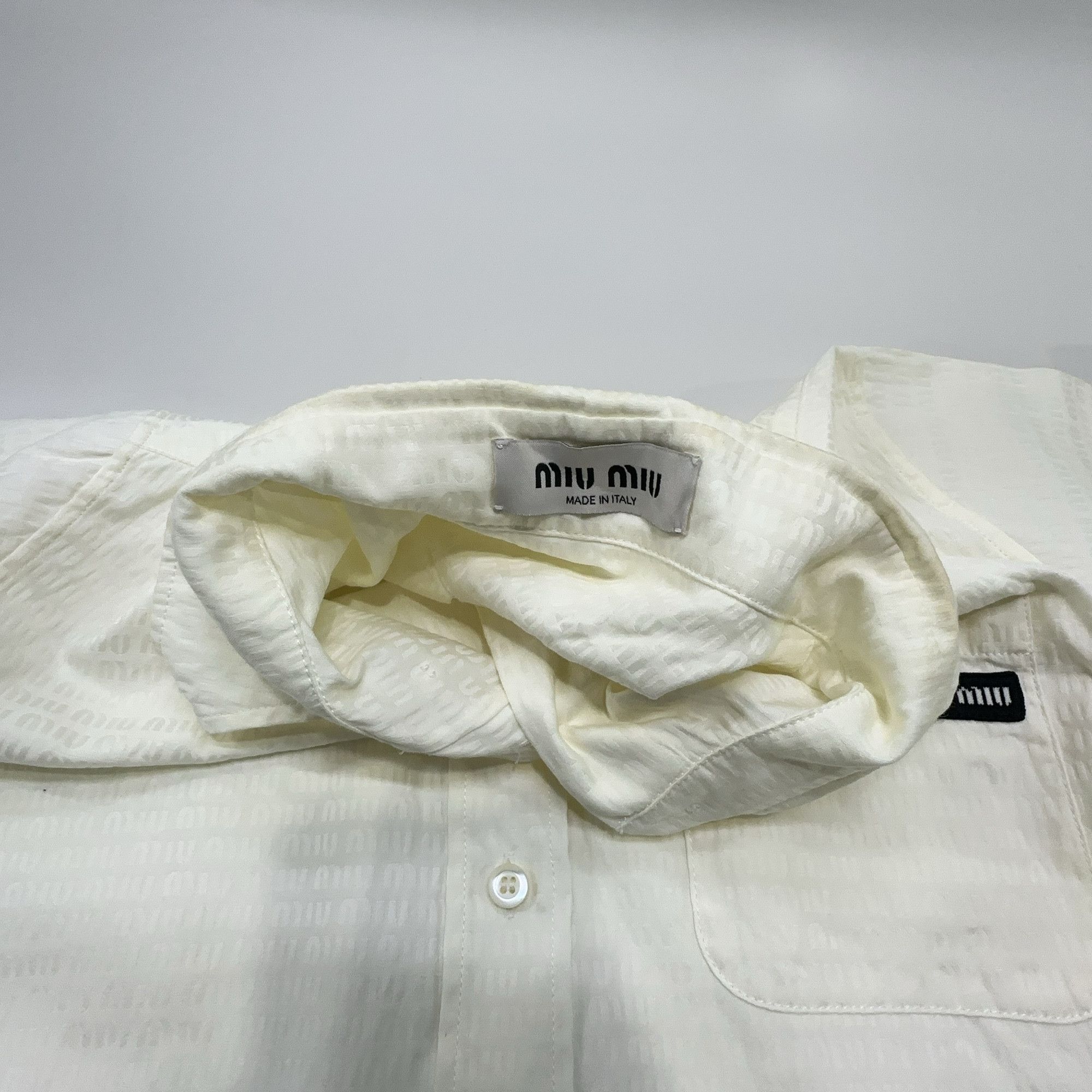 Miu Miu Miu Miu Logo Jacquard Button Up Shirt Size 38 Size XS / US 0-2 / IT 36-38 - 5 Thumbnail