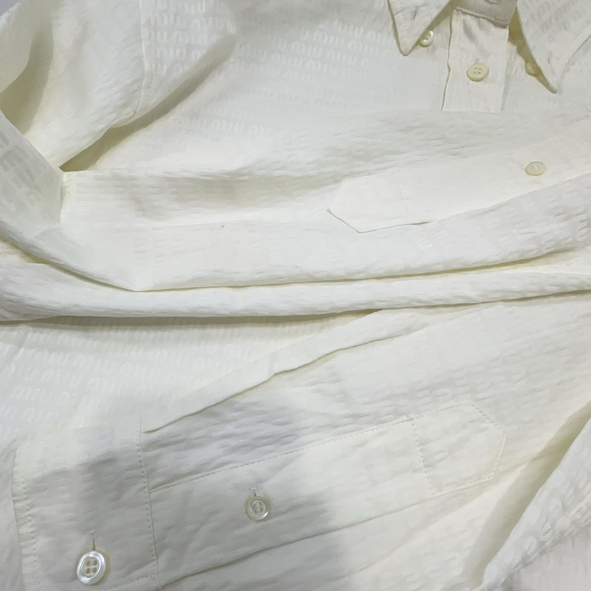 Miu Miu Miu Miu Logo Jacquard Button Up Shirt Size 38 Size XS / US 0-2 / IT 36-38 - 6 Thumbnail