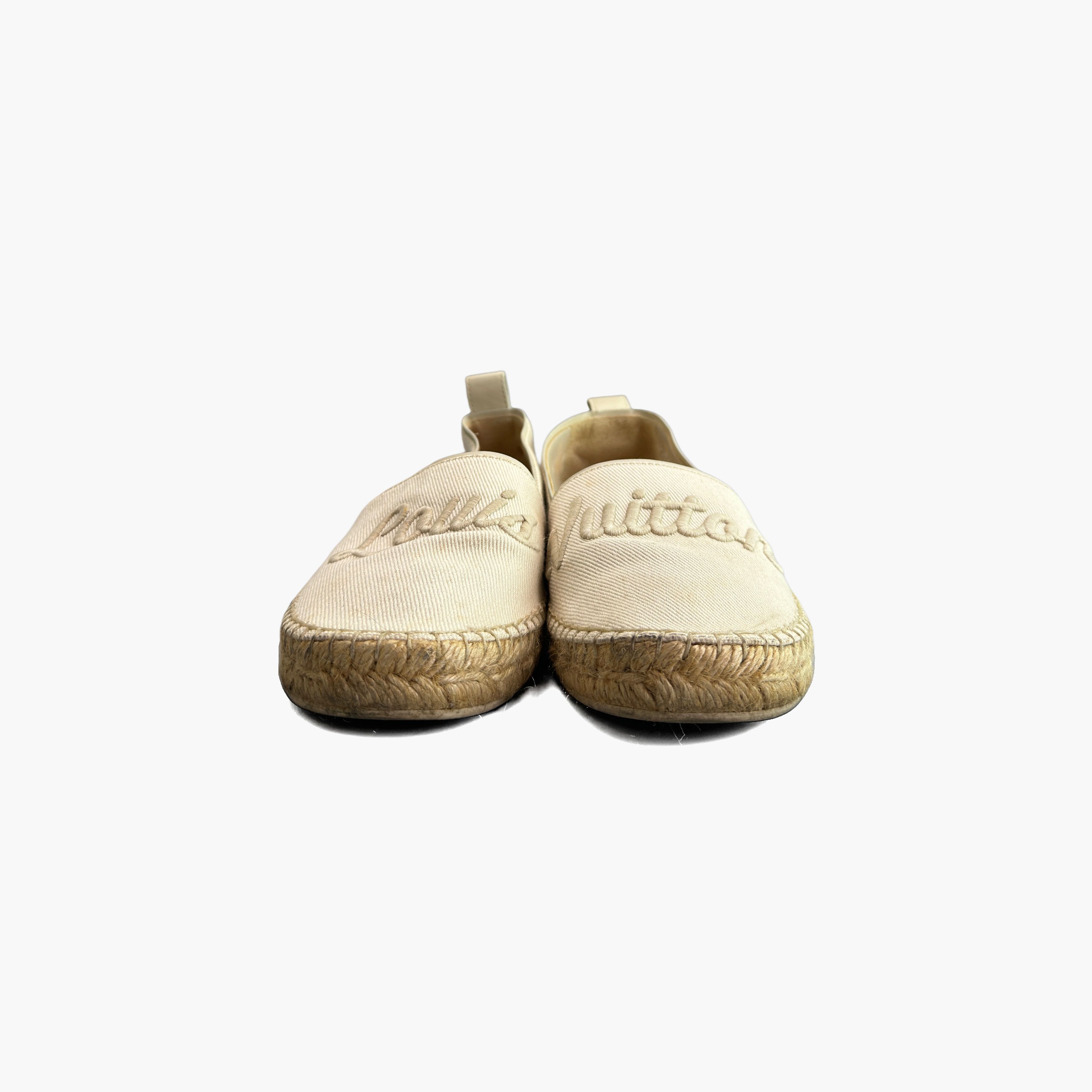 Louis Vuitton Louis Vuitton Embroidered Logo Canvas Espadrilles Size 35.5 Size US 5.5 / IT 35.5 - 5 Thumbnail