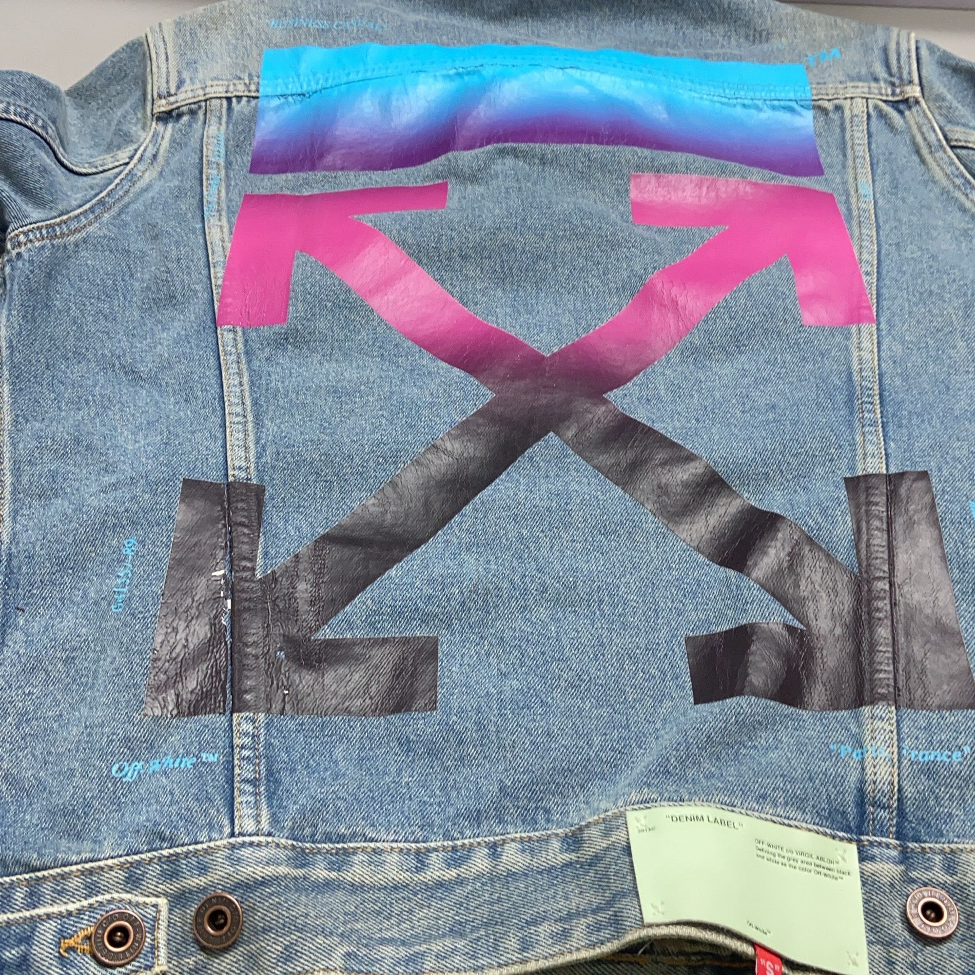 Off-White Off-White Gradient Arrow Denim Jacket Size M Size US M / EU 48-50 / 2 - 8 Thumbnail