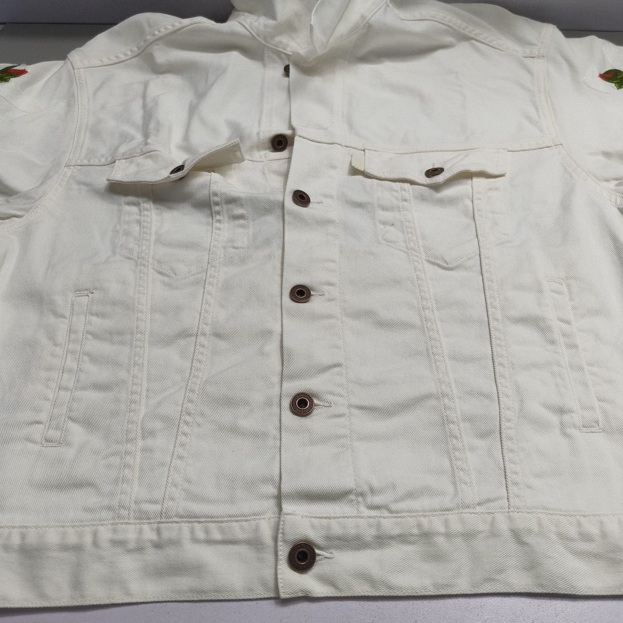 Off-White OFF-WHITE Rose Embroidery Denim Jacket Size S Size US S / EU 44-46 / 1 - 6 Thumbnail