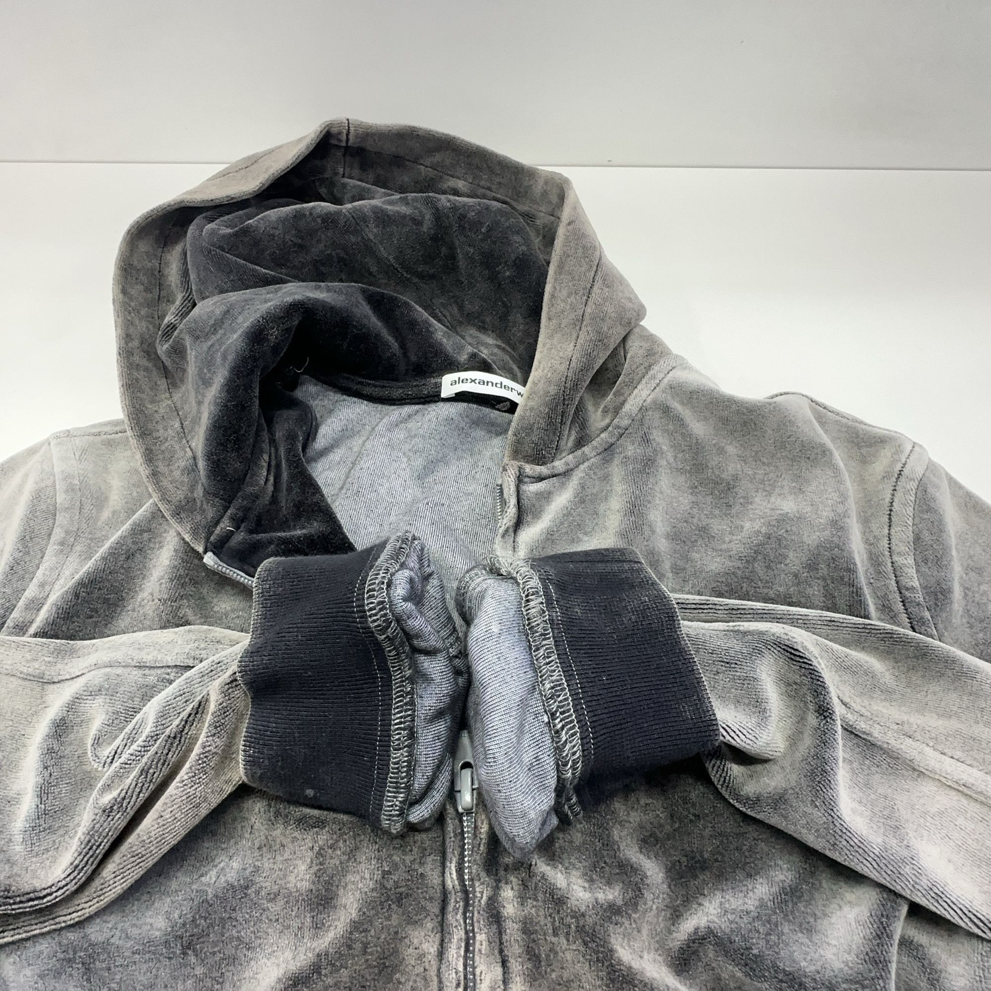 Alexander Wang Alexander Wang Washed Velvet Zip Up Hoodie Size XS Size XS / US 0-2 / IT 36-38 - 6 Thumbnail