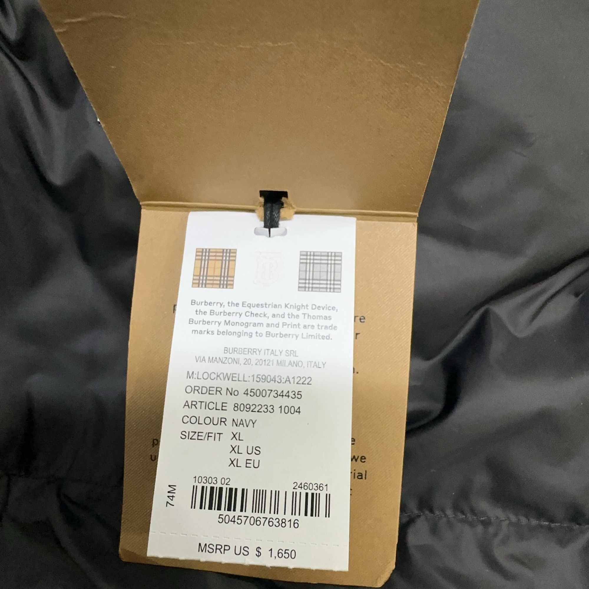 Burberry Burberry Navy Down Puffer Jacket Size XL Size US XL / EU 56 / 4 - 4 Thumbnail