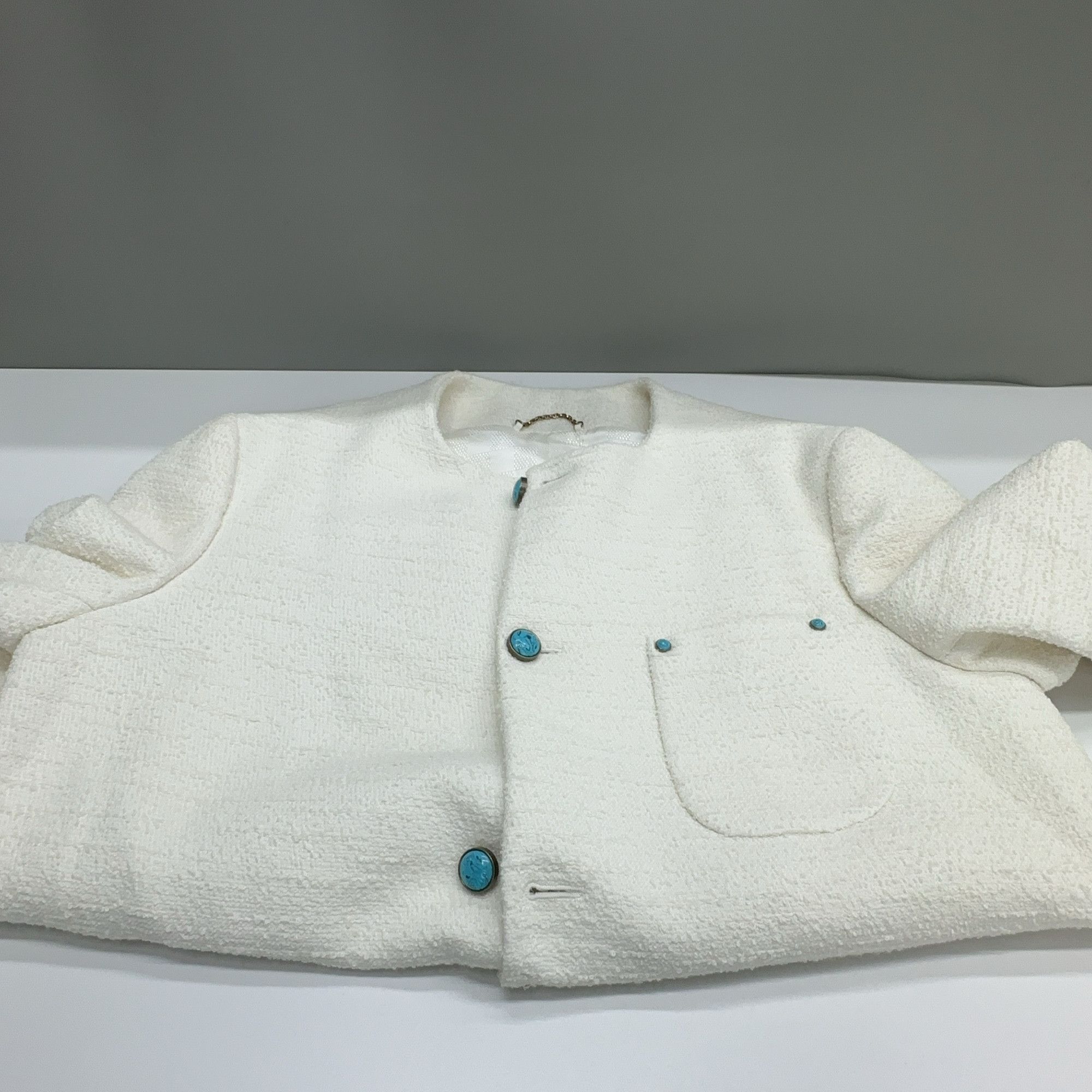 Louis Vuitton Louis Vuitton White Tweed Jacket Size M Size US M / EU 48-50 / 2 - 6 Thumbnail