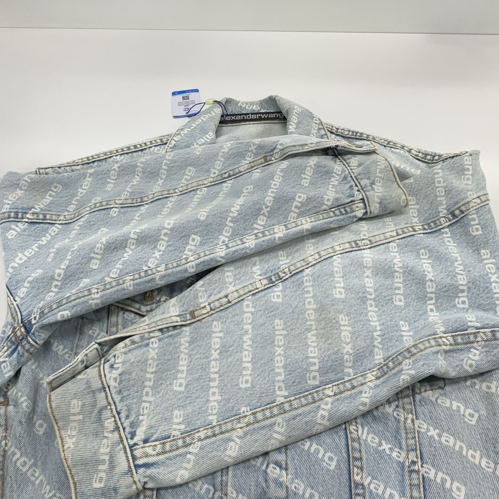 Alexander Wang Alexander Wang Logo Print Denim Jacket Size XS Size XS / US 0-2 / IT 36-38 - 12 Thumbnail